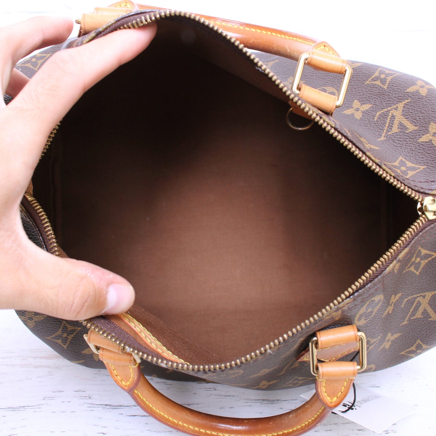 Louis Vuitton Speedy 30 Monogram Satchel Purse Brown Handbag Large Tote A5368