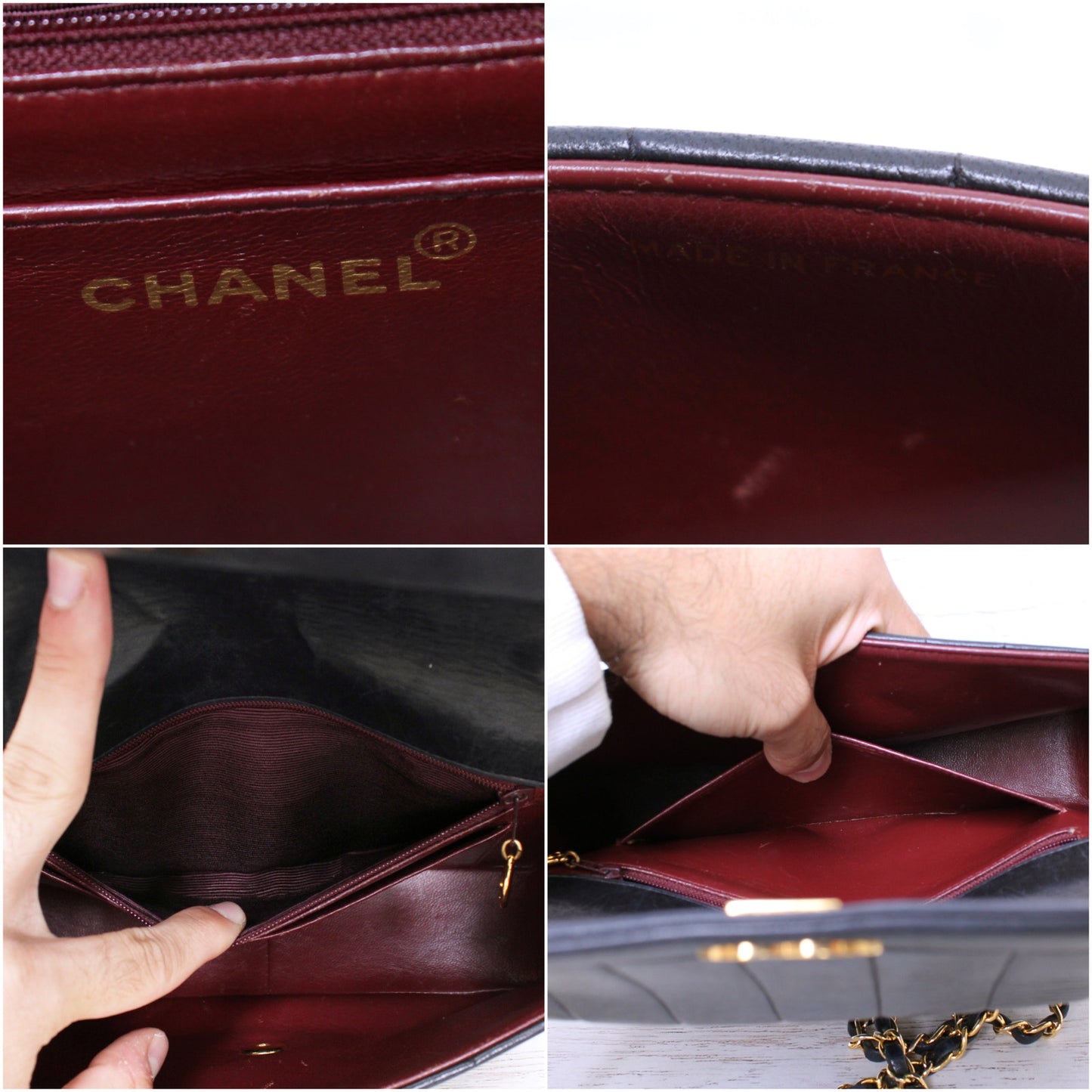 Chanel Diana Vertical Stitch Flap Black Lambskin Crossbody Shoulder Bag A4414