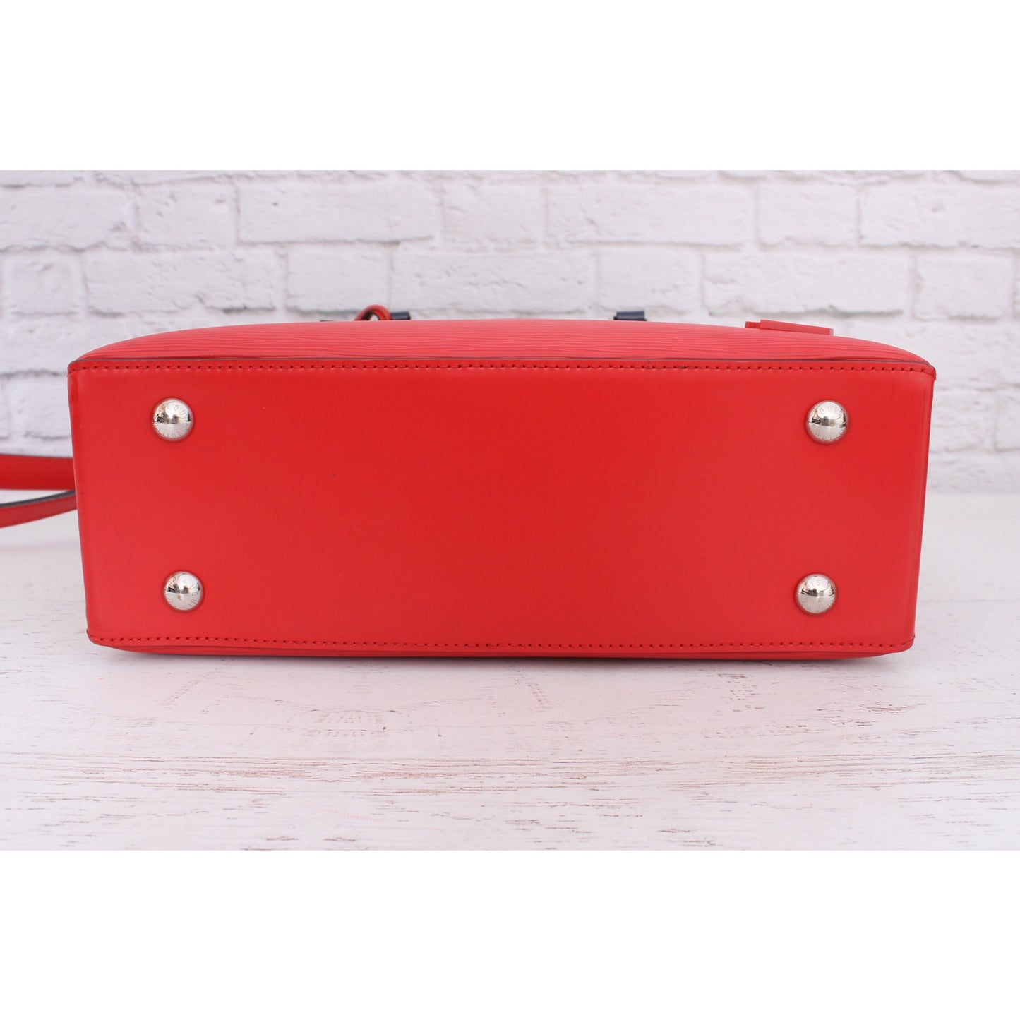 Louis Vuitton Kleber PM Red Epi Satchel Crossbody Handbag Purse Tote A3488