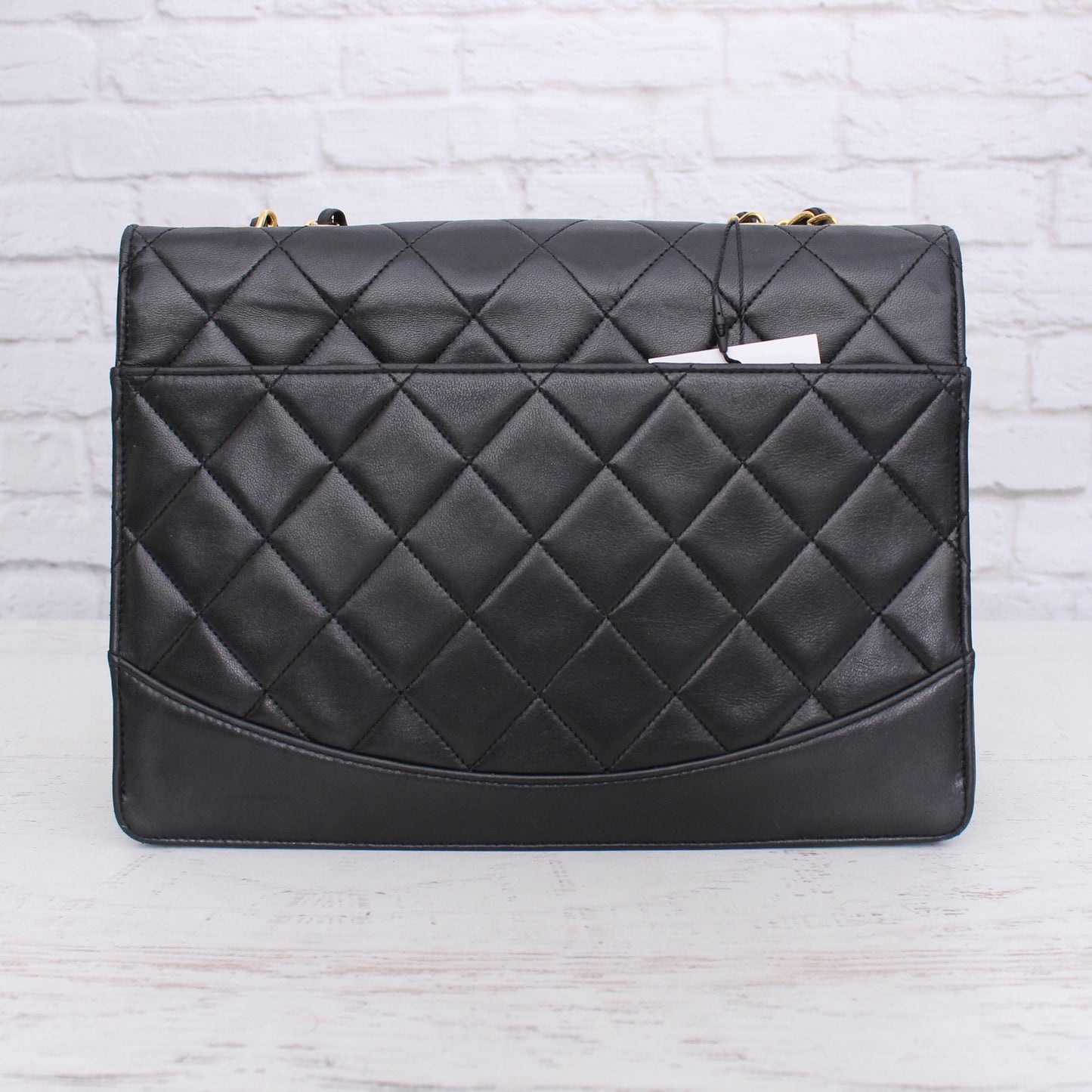 Chanel Mademoiselle Trapezoid Black Lambskin Flap Shoulder Crossbody Bag A5044
