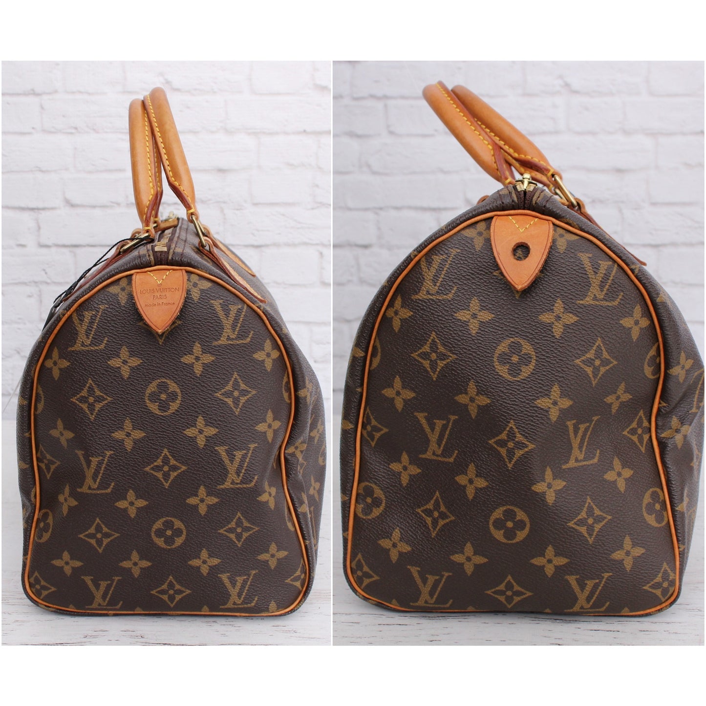 Louis Vuitton Speedy 30 Monogram Satchel Purse Brown Handbag Large Tote A5368