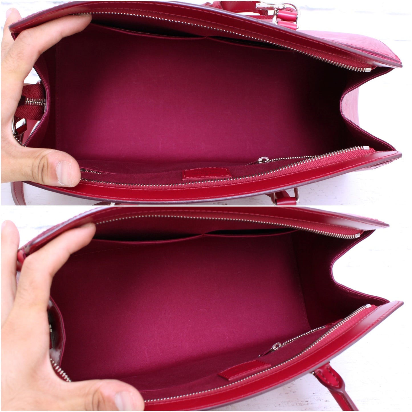 Louis Vuitton Soufflot MM Purple Epi Shoulder and Satchel Purse Leather A3628