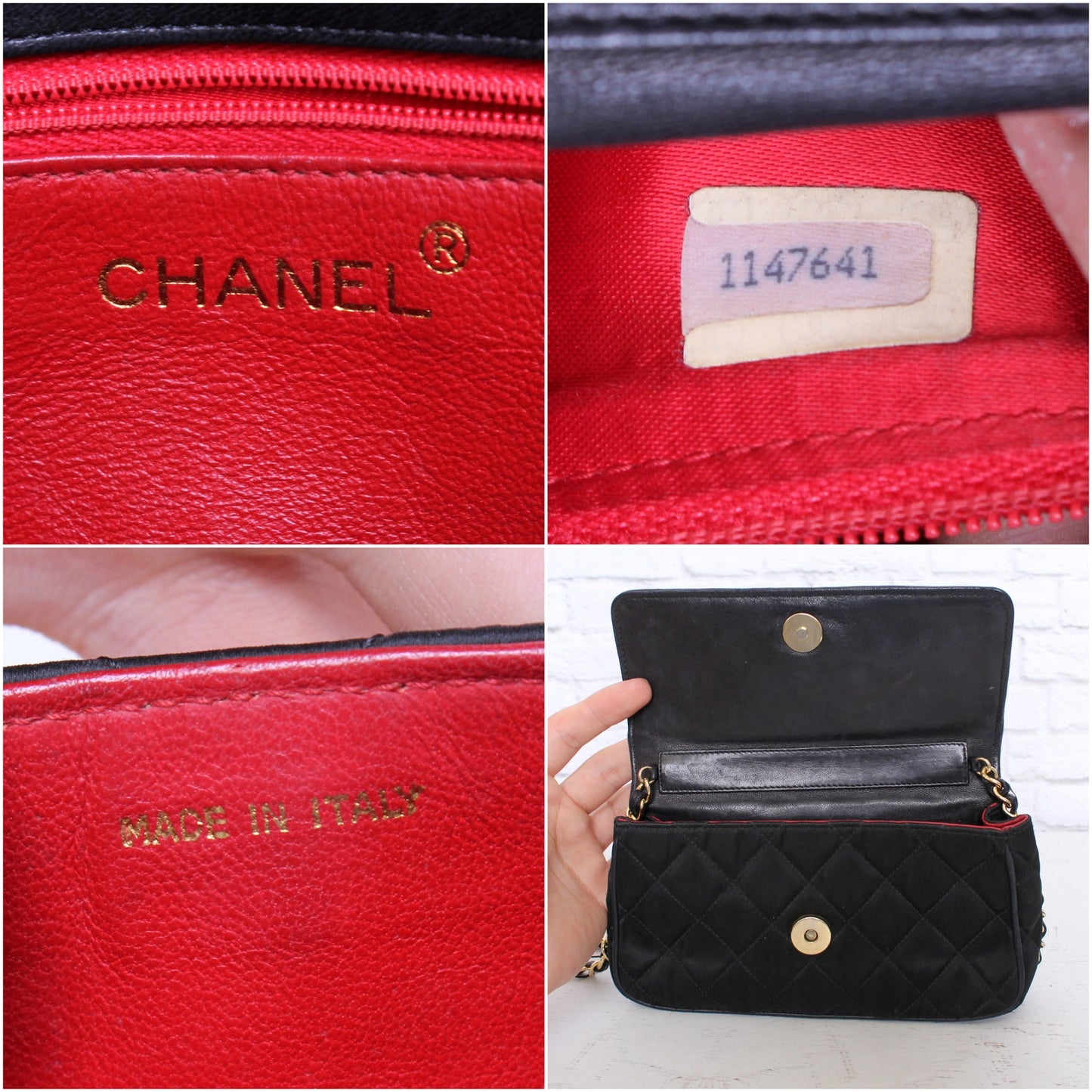 Chanel Single Flap Black Sating Nylon Shoulder Bag Purse Handbag A4838