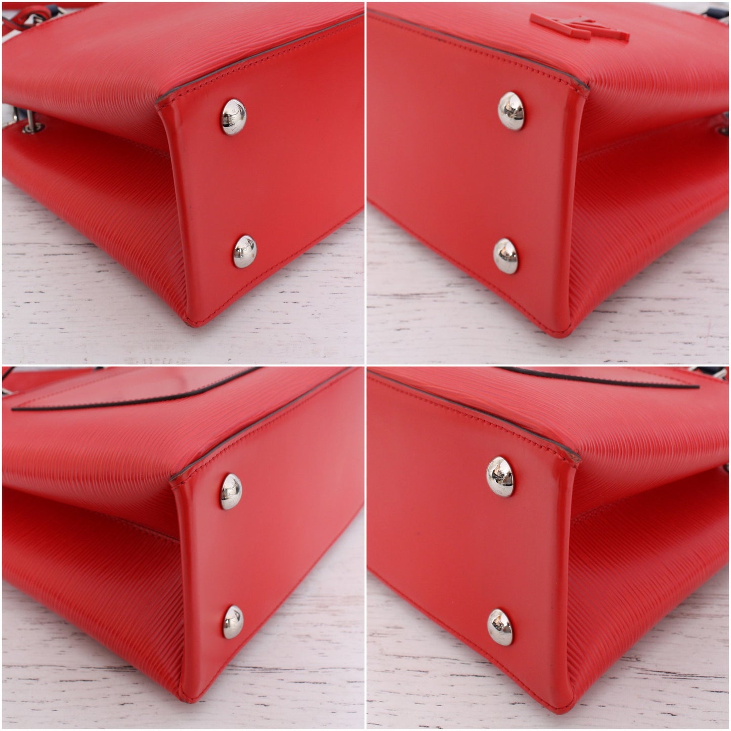 Louis Vuitton Kleber PM Red Epi Satchel Crossbody Handbag Purse Tote A3488