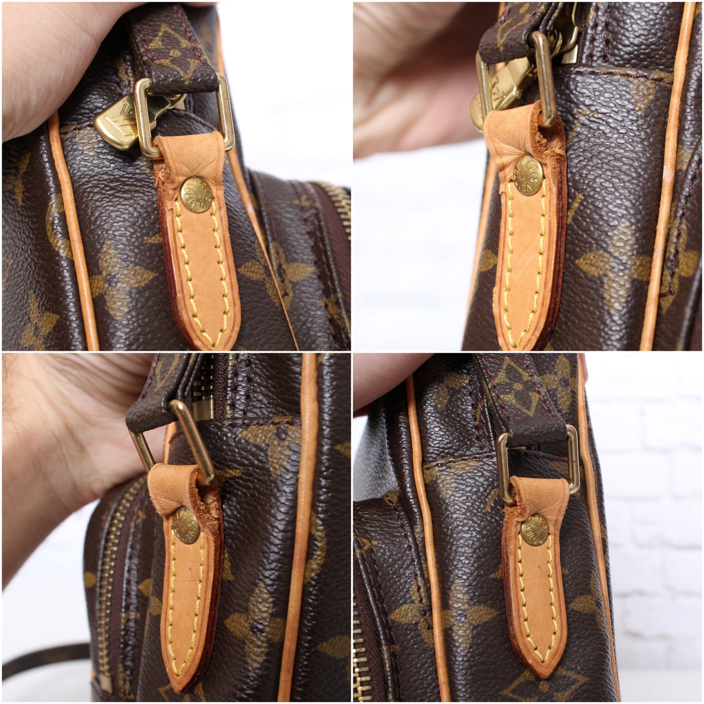 Louis Vuitton Amazon Crossbody Monogram Shoulder Bag Leather Small Purse A4067