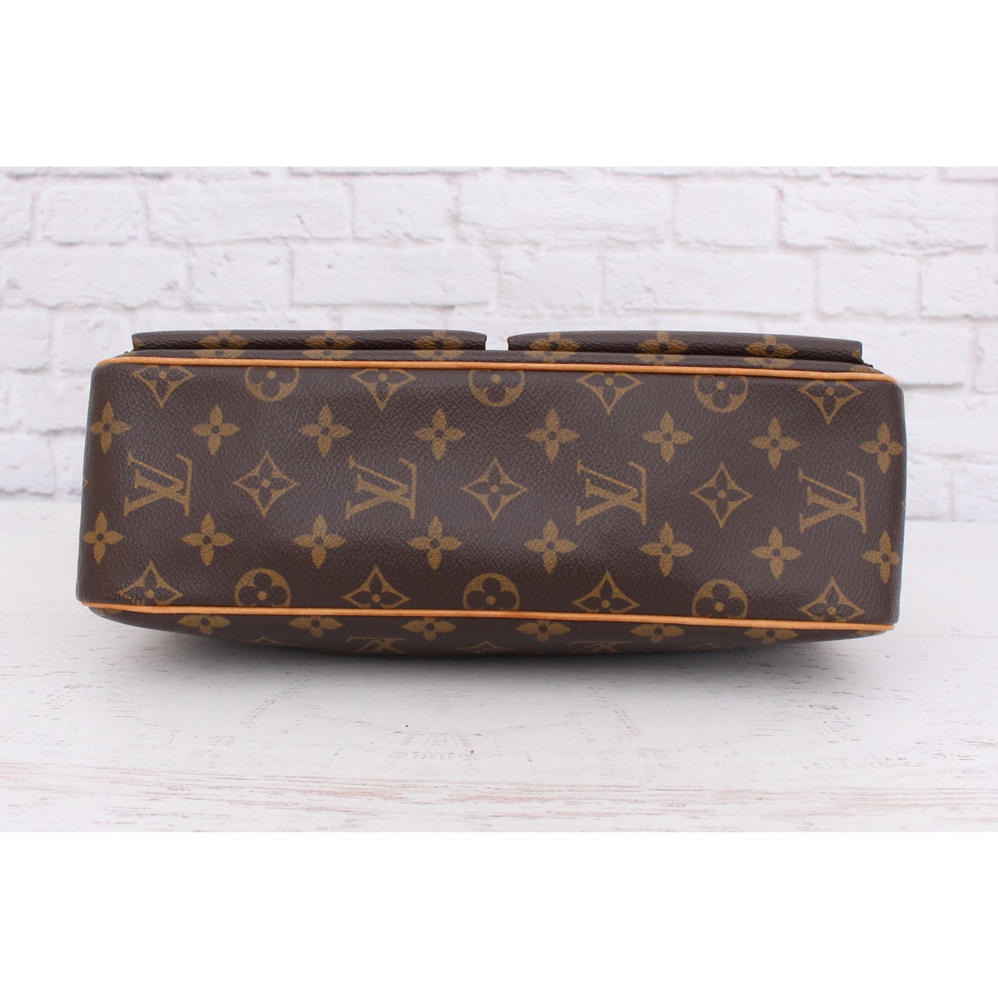 Louis Vuitton Viva Cite MM Monogram Shoulder Bag Tote Brown Handbag Purse A2621