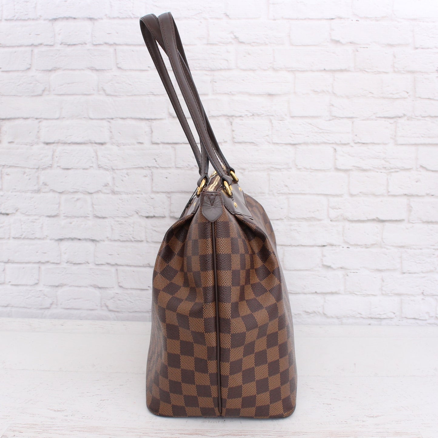 Louis Vuitton Westminster PM Damier Ebene Tote Brown Shoulder Handbag A3451