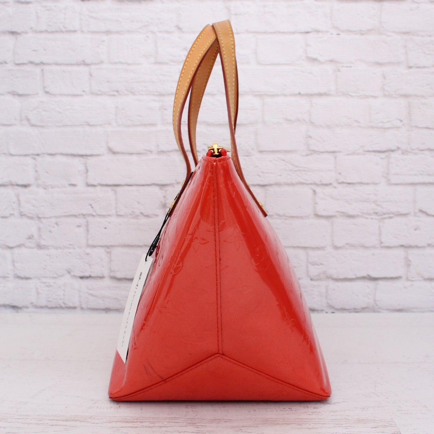 Louis Vuitton Bellevue PM Red Vernis Satchel Shoulder Tote Purse A4801