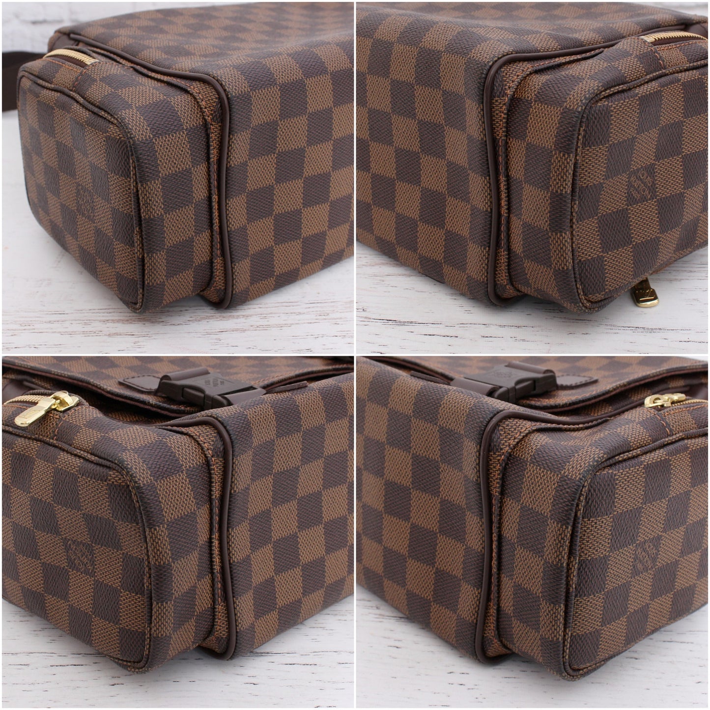 Louis Vuitton Melville Reporter Damier Ebene Crossbody Shoulder Messenger A2910