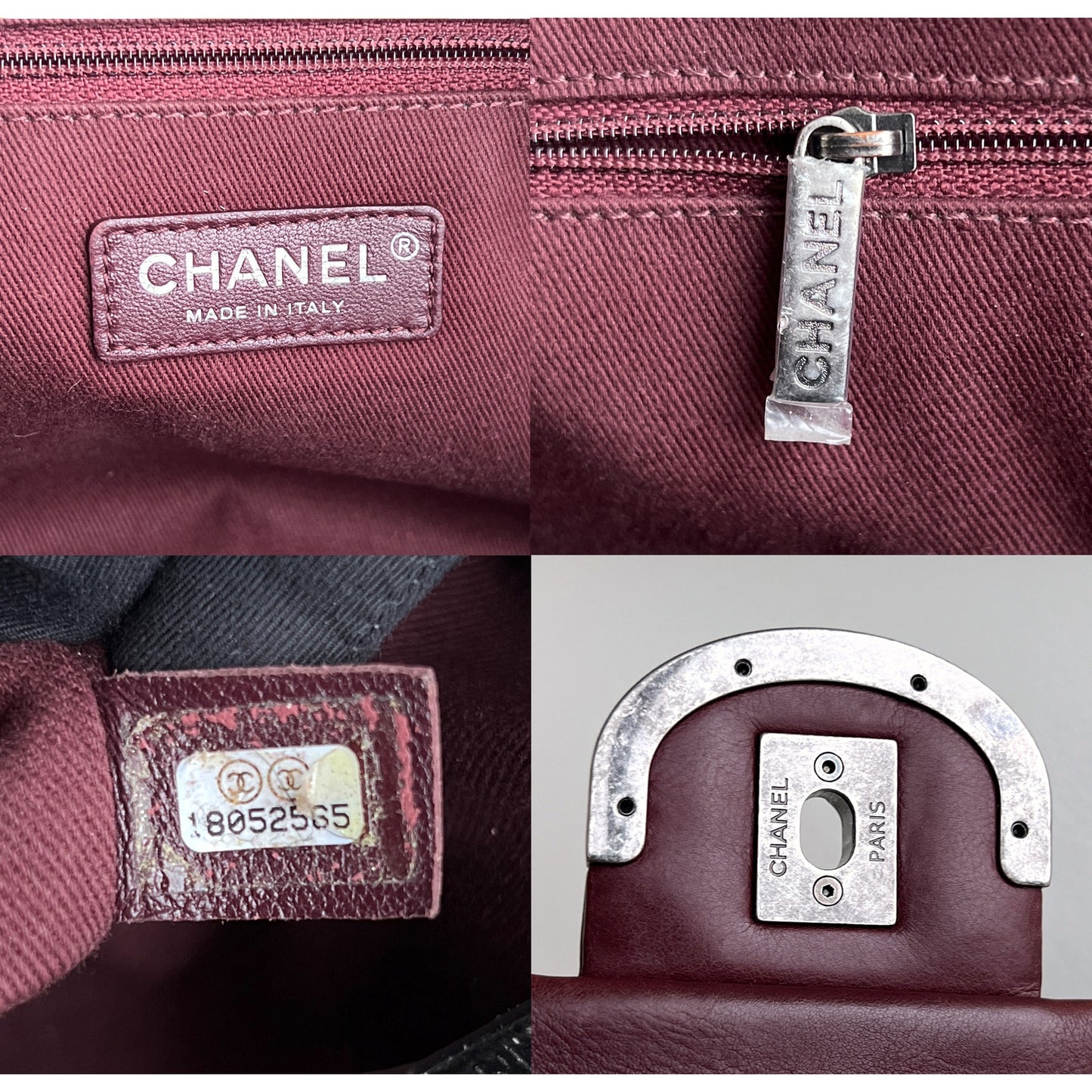 Authentic Chanel Flap Cambon 31 Rue Leather Burgundy Maroon Crossbody