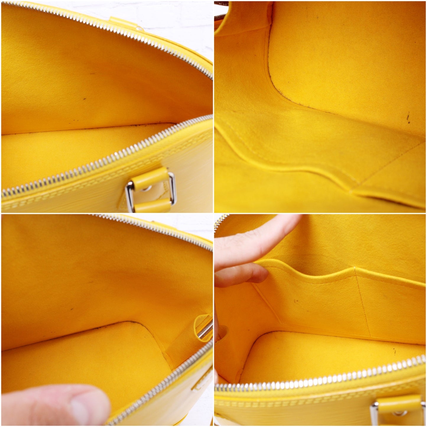 Louis Vuitton Alma PM Yellow Epi Satchel Leather Handbag Tote Purse A5470