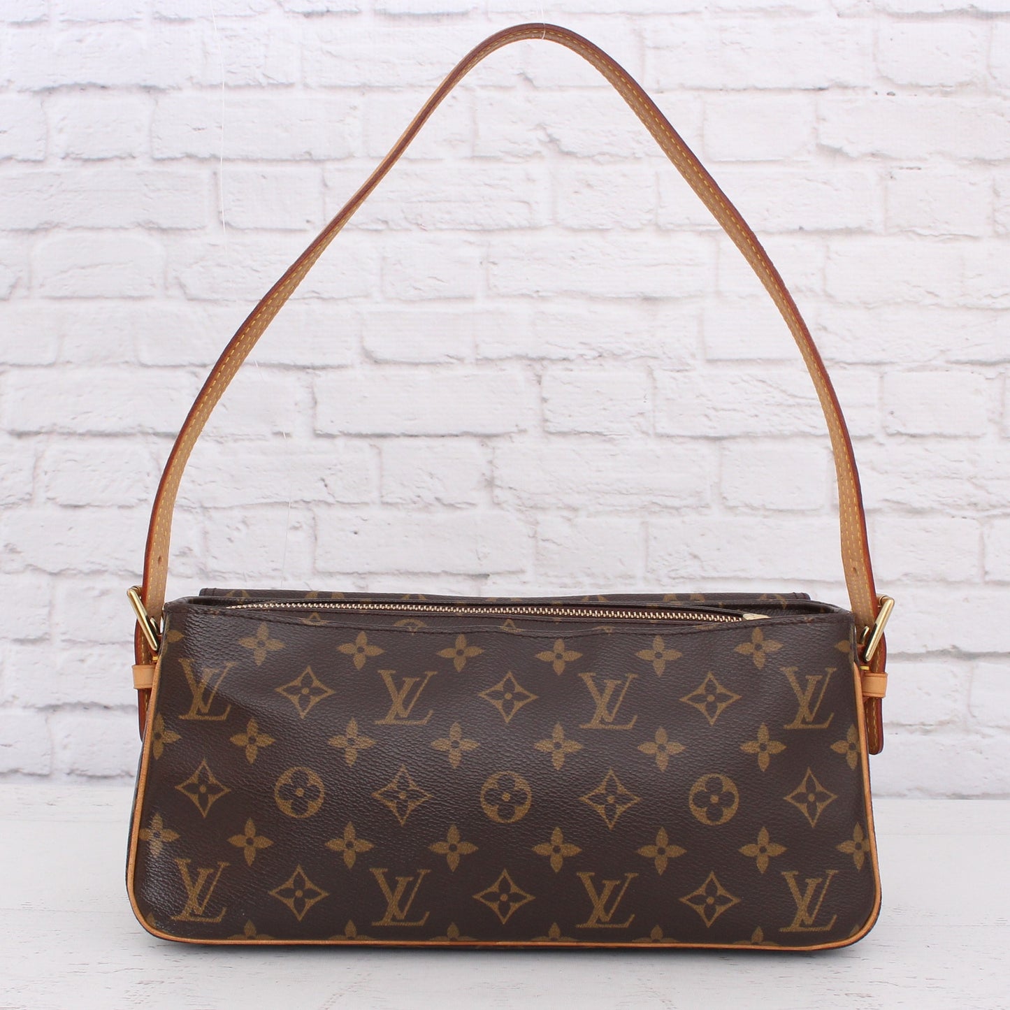 Louis Vuitton Viva Cite MM Monogram Shoulder Bag Tote Brown Handbag Purse A2621