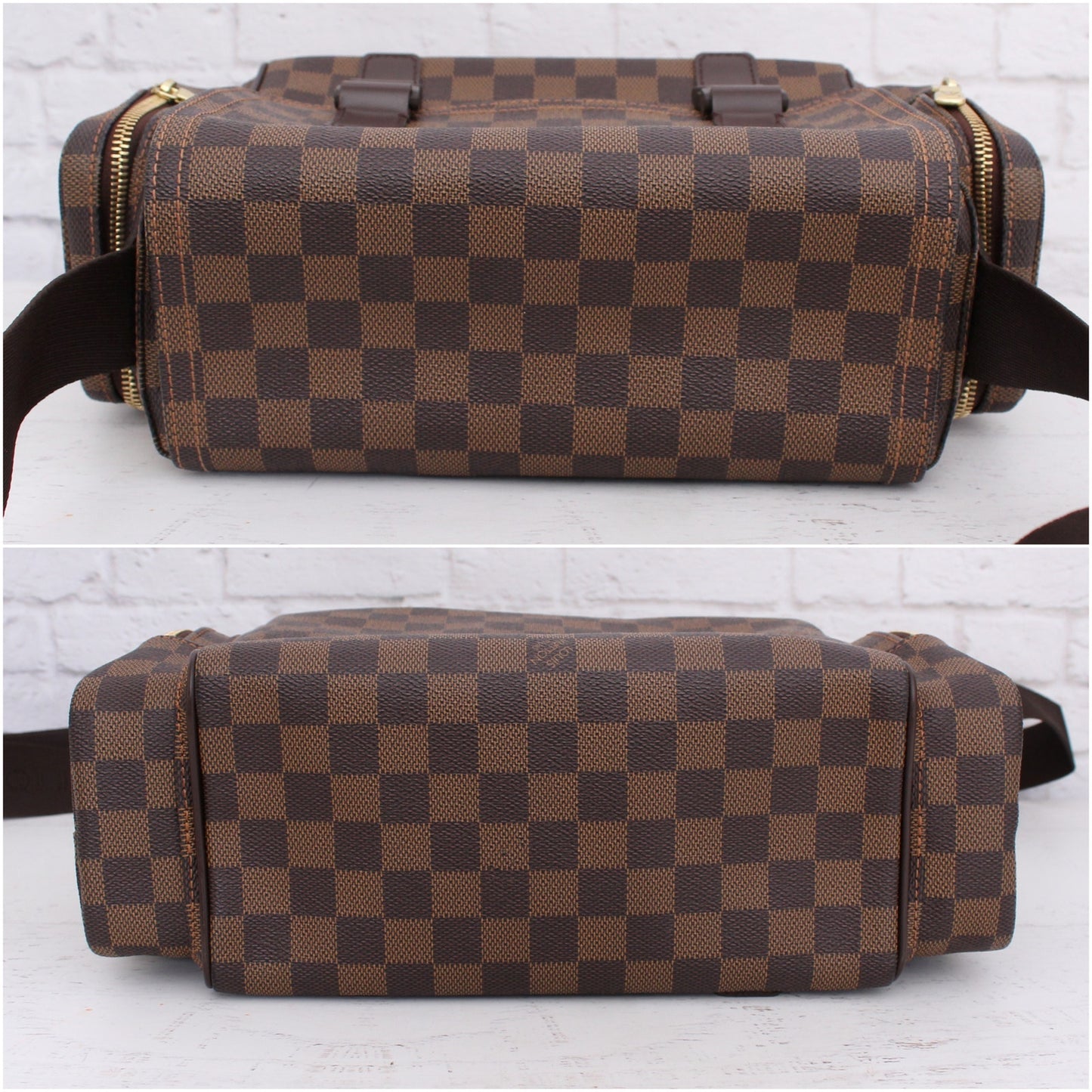 Louis Vuitton Melville Reporter Damier Ebene Crossbody Shoulder Messenger A2910