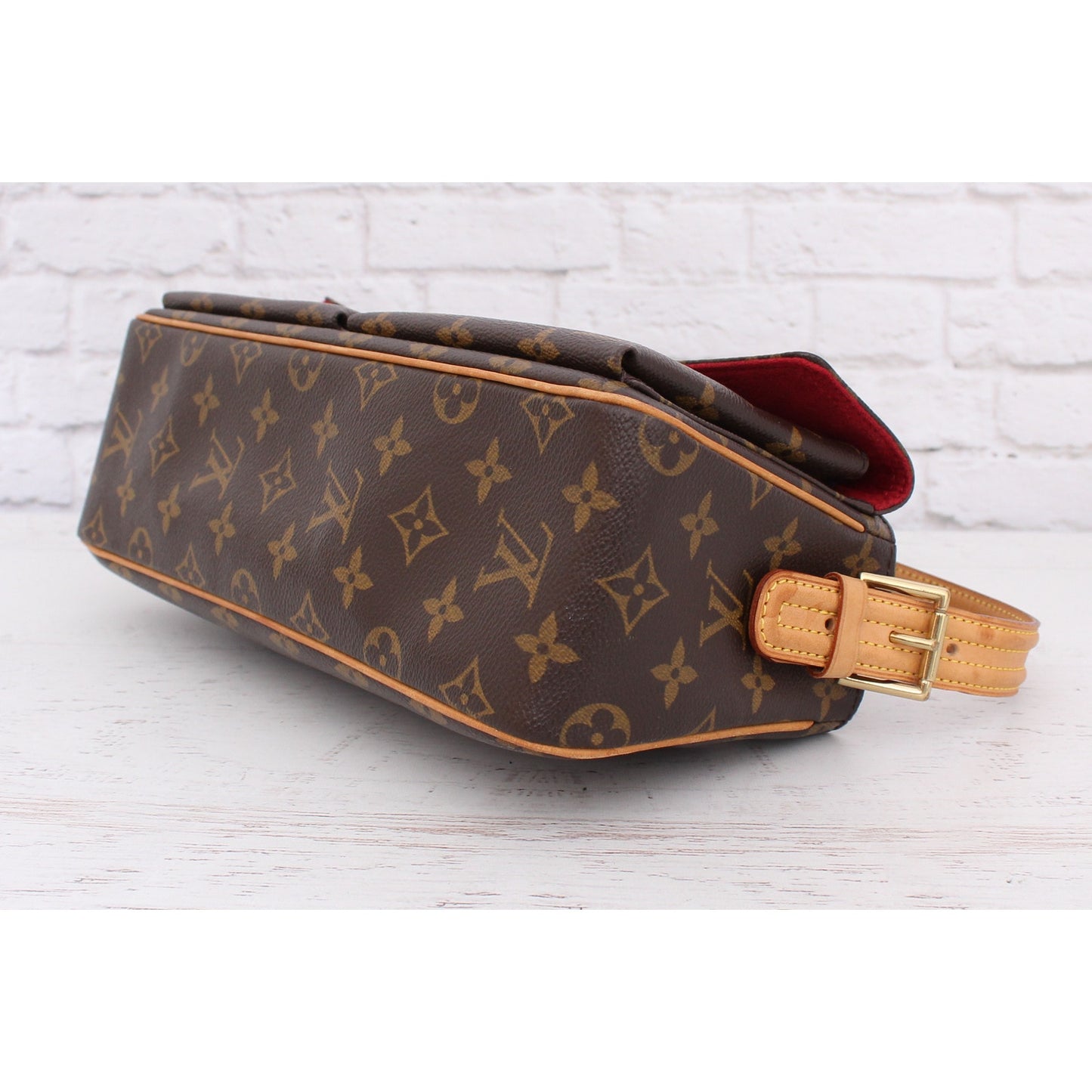 Louis Vuitton Viva Cite MM Monogram Shoulder Bag Tote Brown Handbag Purse A2621