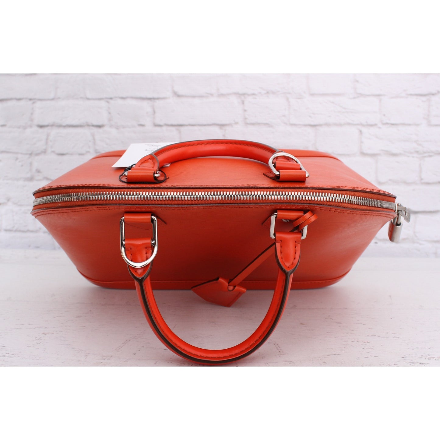 Louis Vuitton Alma PM Orange Epi Satchel Leather Handbag Purse A5390