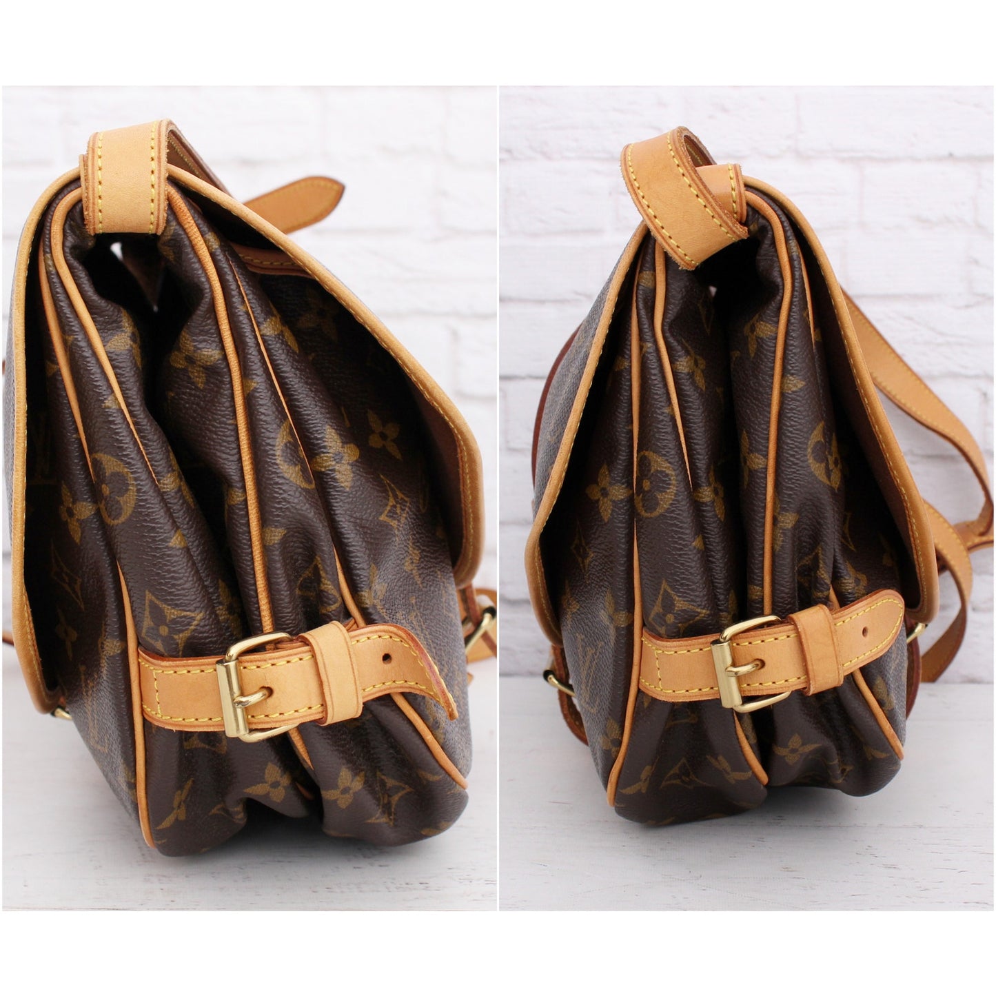 Louis Vuitton Saumur 30 Monogram Crossbody & Shoulder Bag Messenger Brown A5115