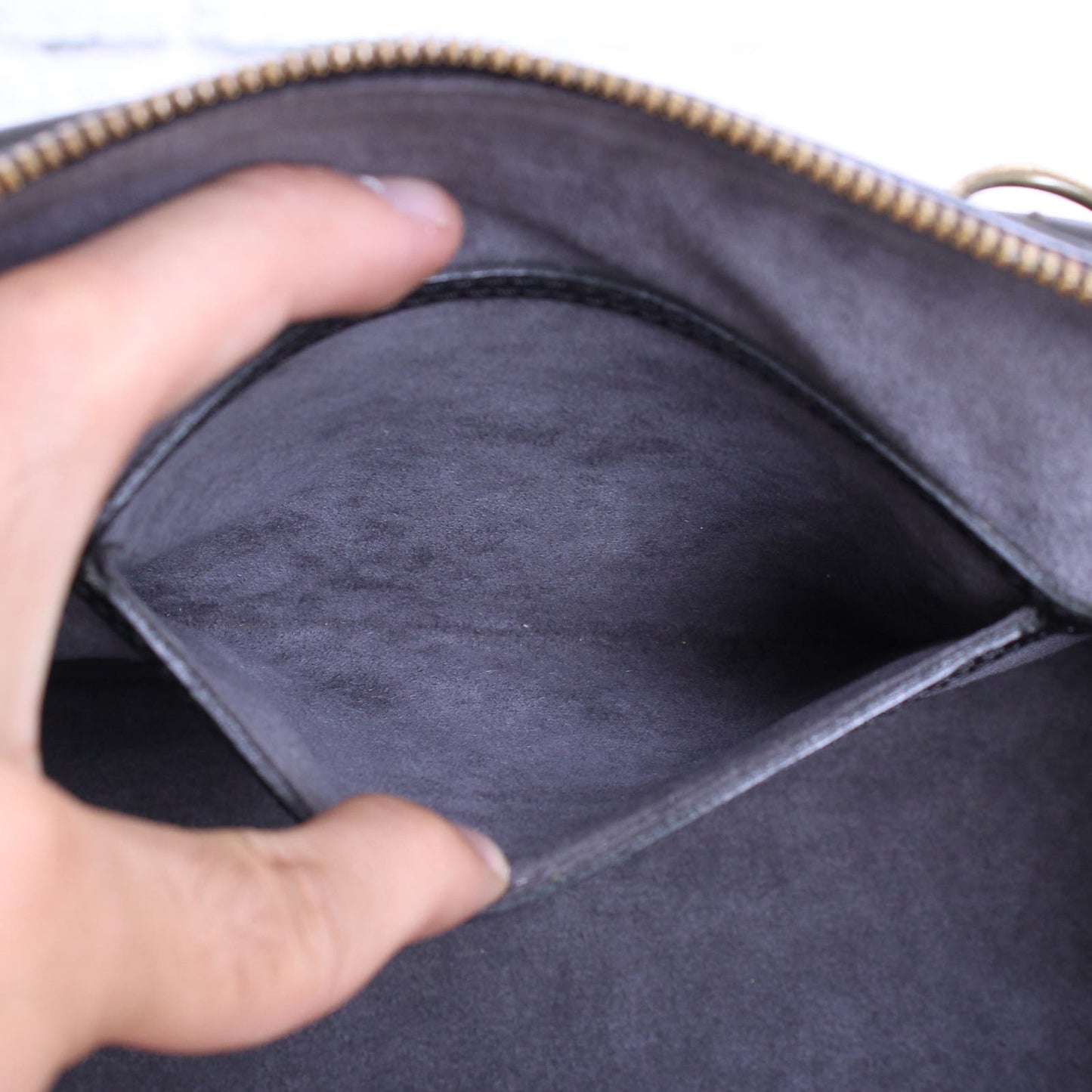 Louis Vuitton Alma MM Black Epi Satchel Crossbody