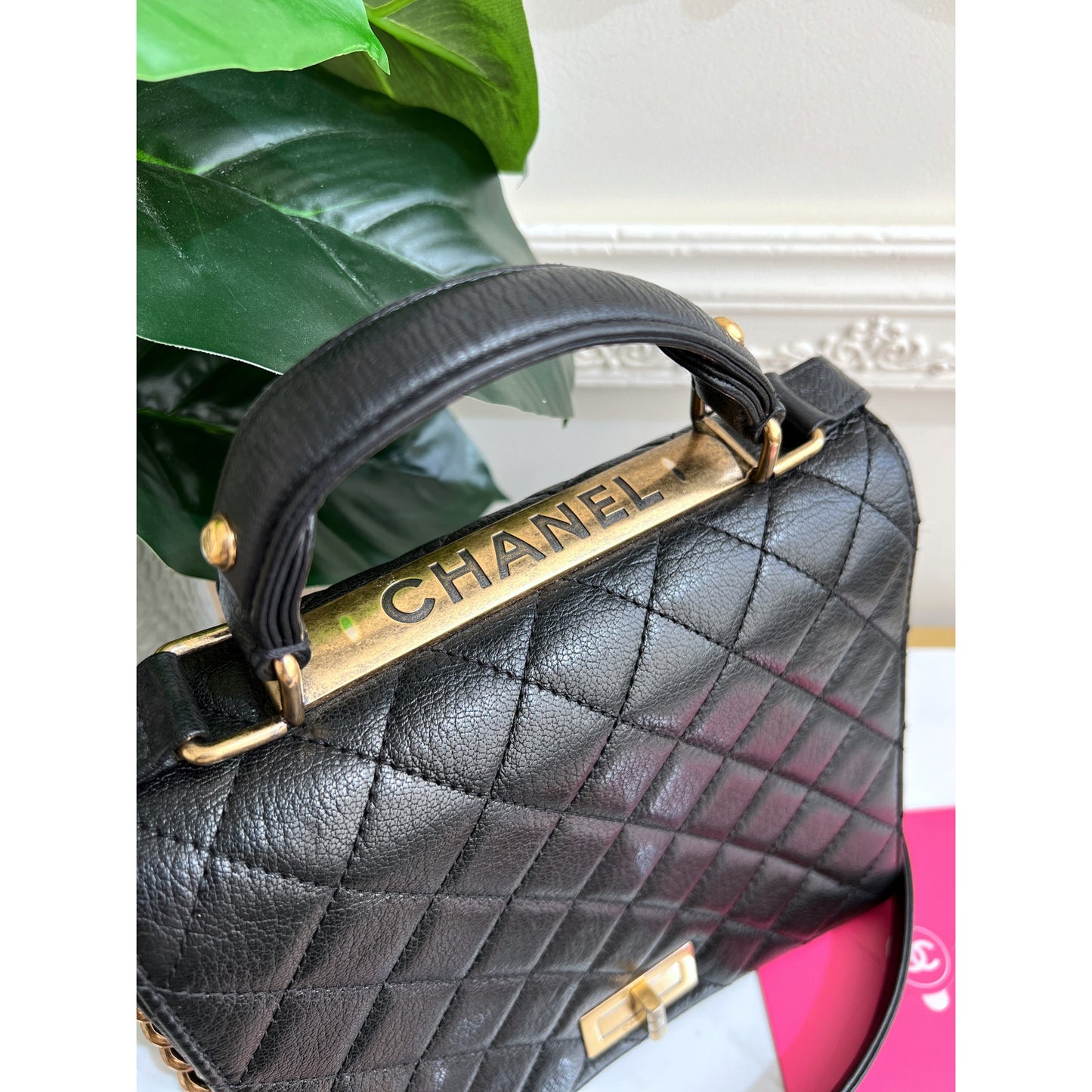 Chanel Rita Quilted Lambskin Black Leather Crossbody & Satchel Handbag
