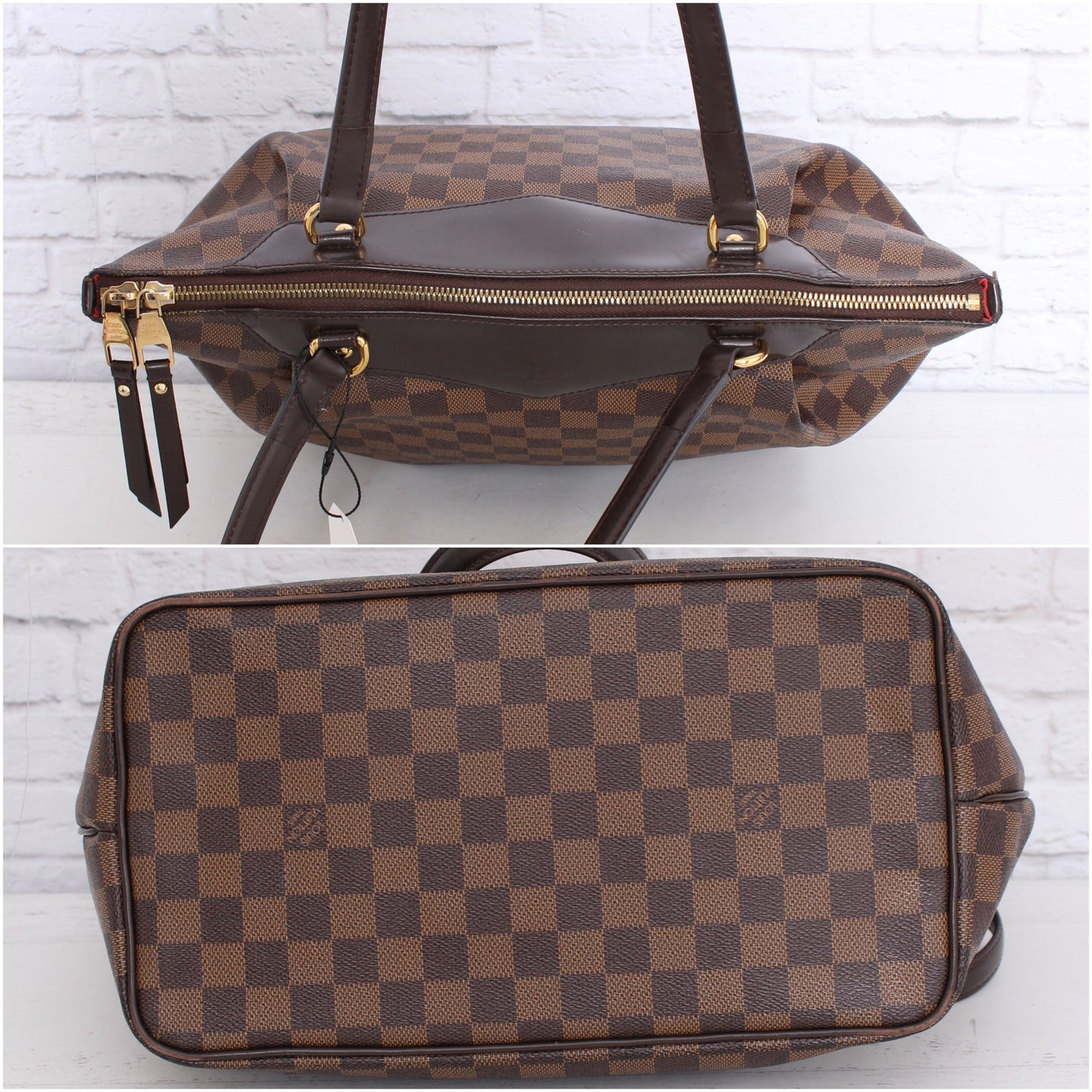 Louis Vuitton Westminster PM Damier Ebene Tote Brown Shoulder Handbag A3451