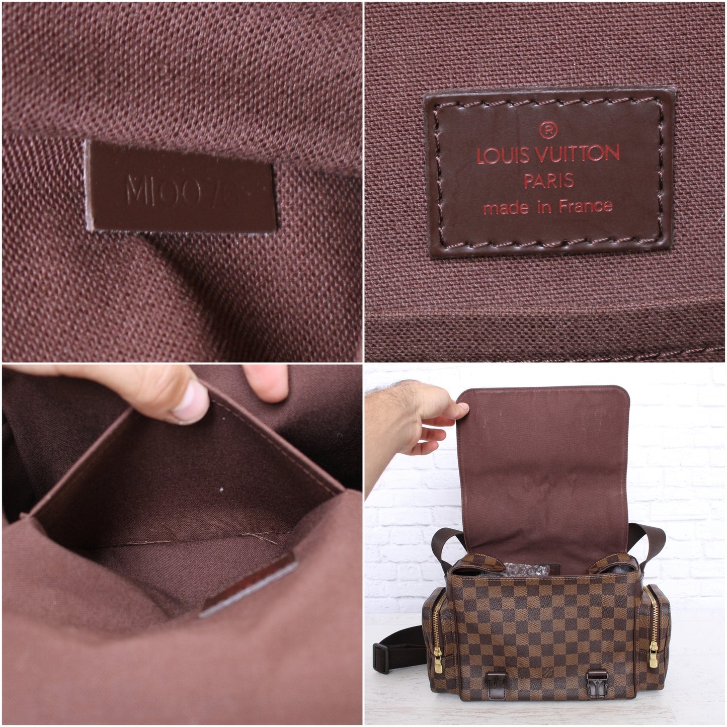 Louis Vuitton Melville Reporter Damier Ebene Crossbody Shoulder Messenger A2910