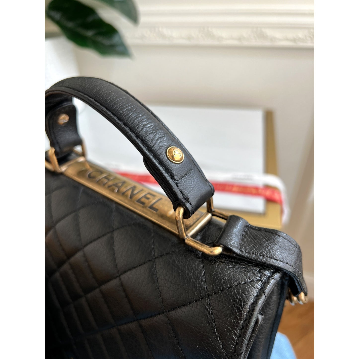 Chanel Rita Quilted Lambskin Black Leather Crossbody & Satchel Handbag