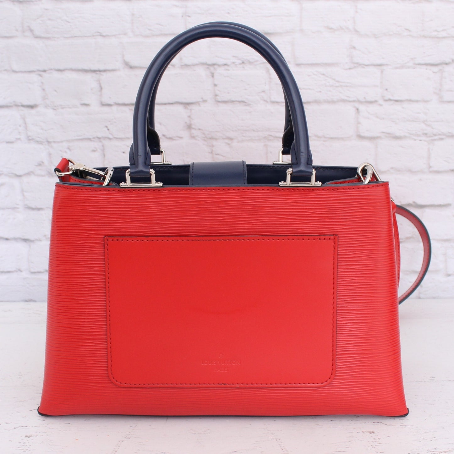 Louis Vuitton Kleber PM Red Epi Satchel Crossbody Handbag Purse Tote A3488