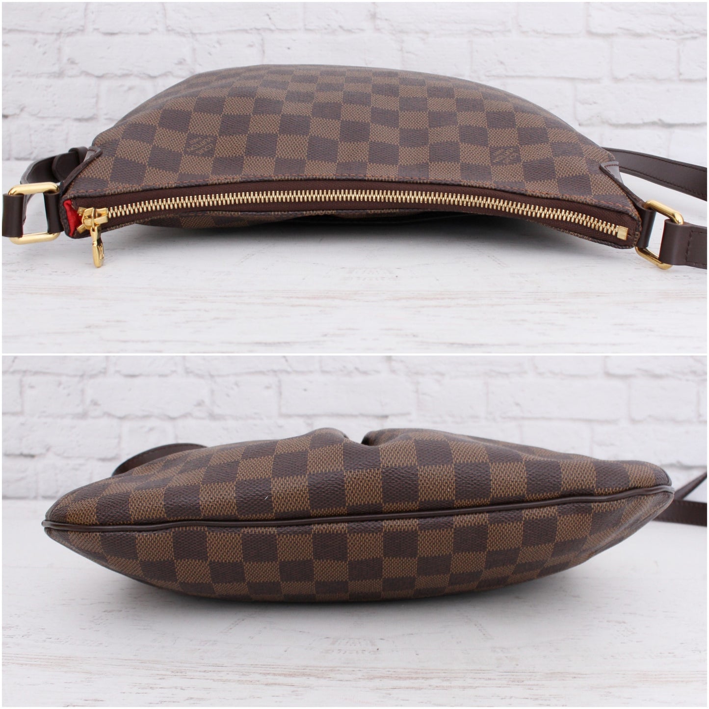 Louis Vuitton Bloomsbury PM Crossbody Damier Ebene Purse Handbag Messenger A5097