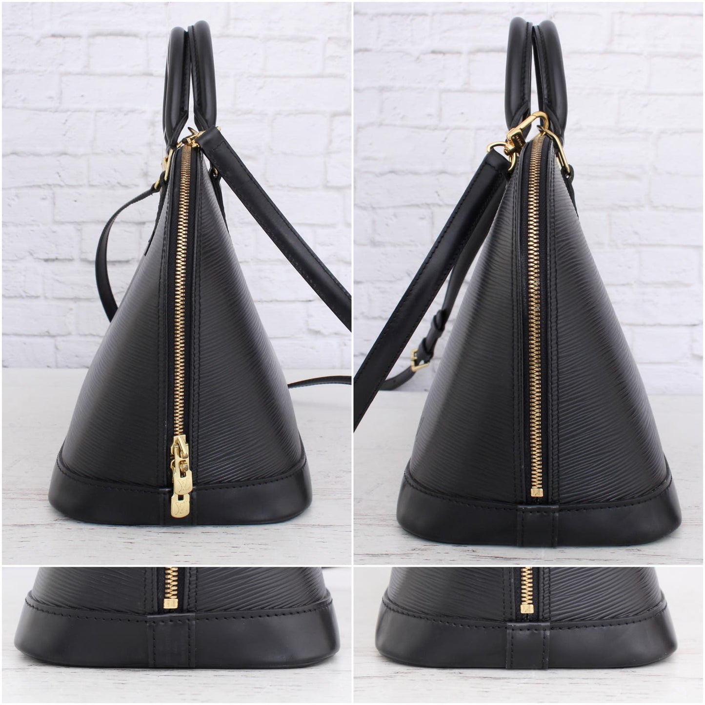 Louis Vuitton Alma MM Black Epi Satchel Crossbody
