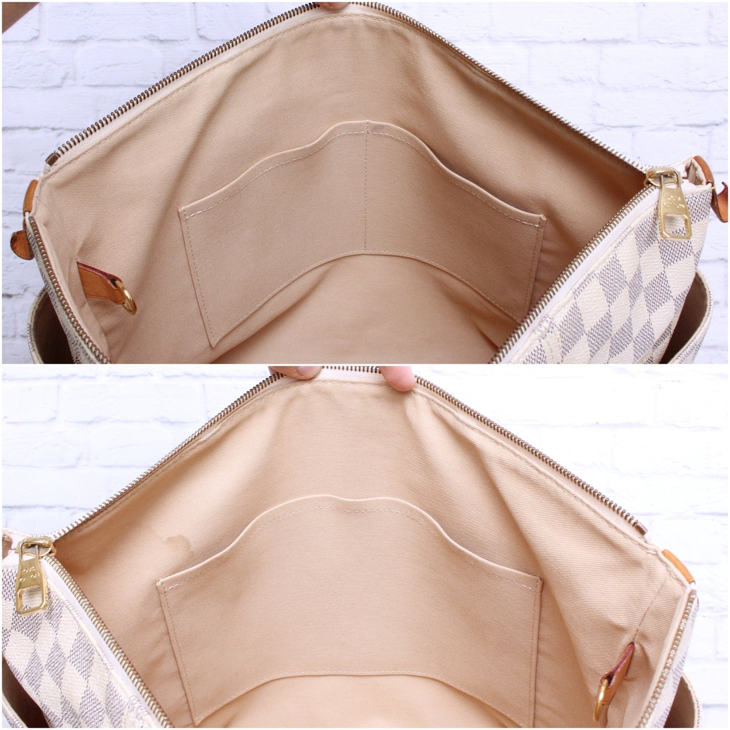 Louis Vuitton Totally MM Damier Azur Tote Shoulder Purse Handbag Leather A5631