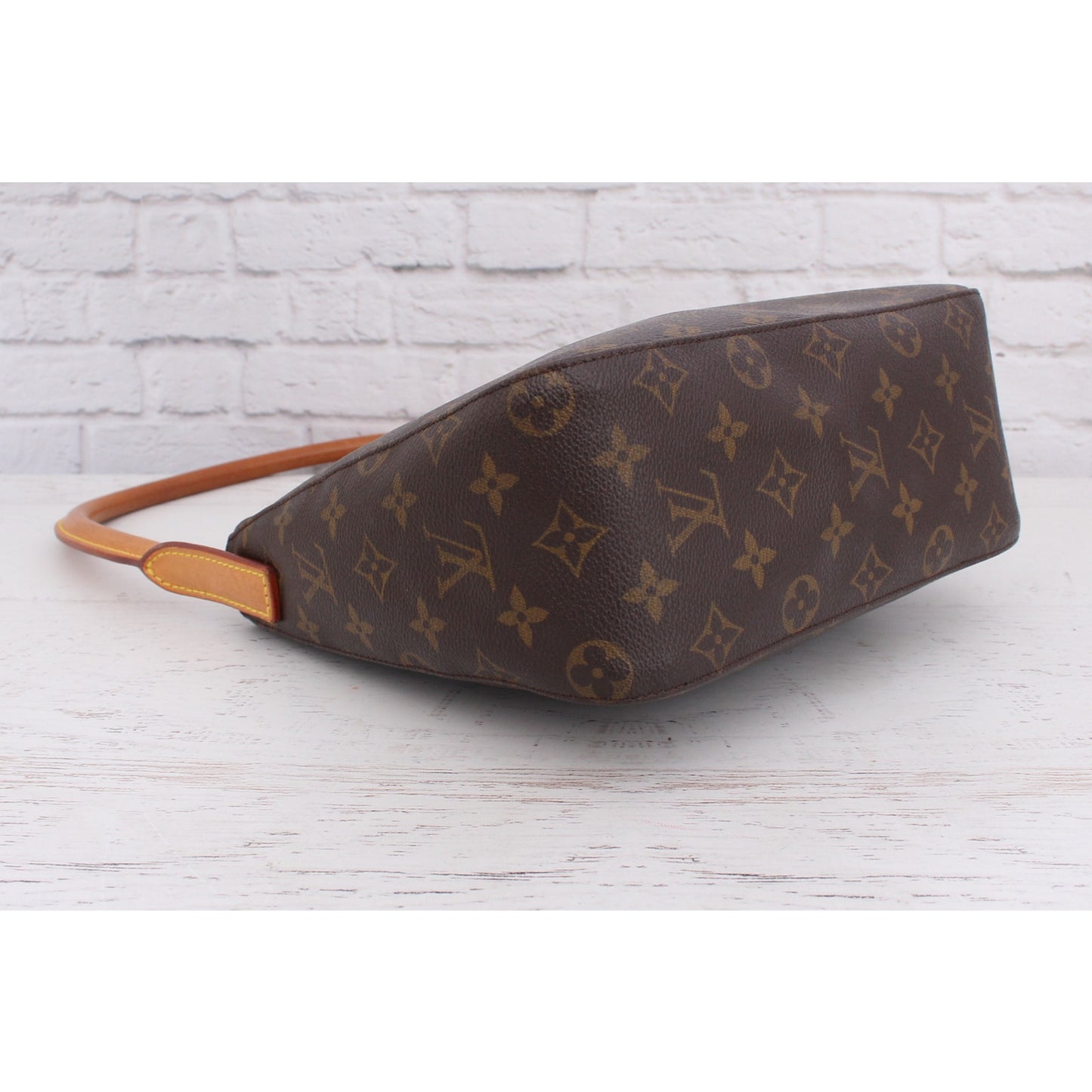 Louis Vuitton Looping MM Shoulder Bag Monogram Purse Tote Leather Handbag A3501