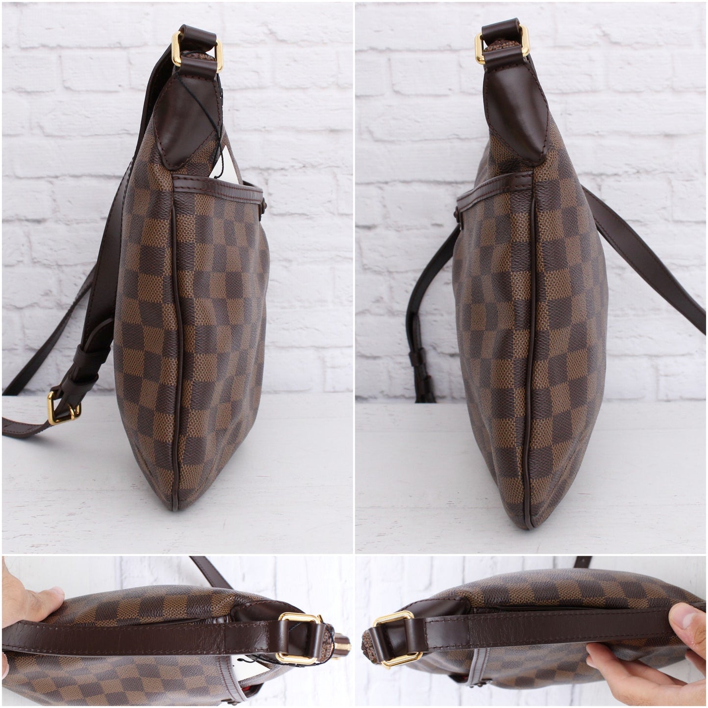 Louis Vuitton Bloomsbury PM Crossbody Damier Ebene Purse Handbag Messenger A5097