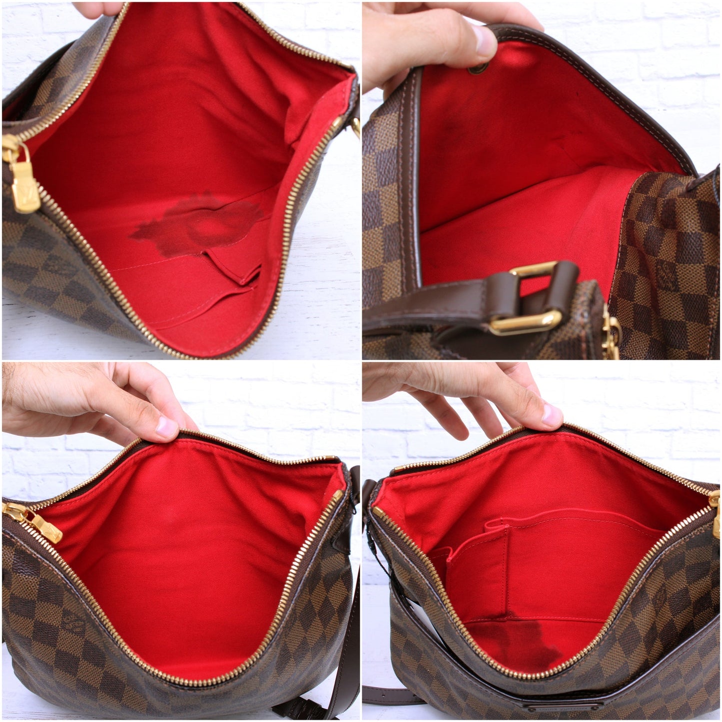 Louis Vuitton Bloomsbury PM Crossbody Damier Ebene Purse Handbag Messenger A5097