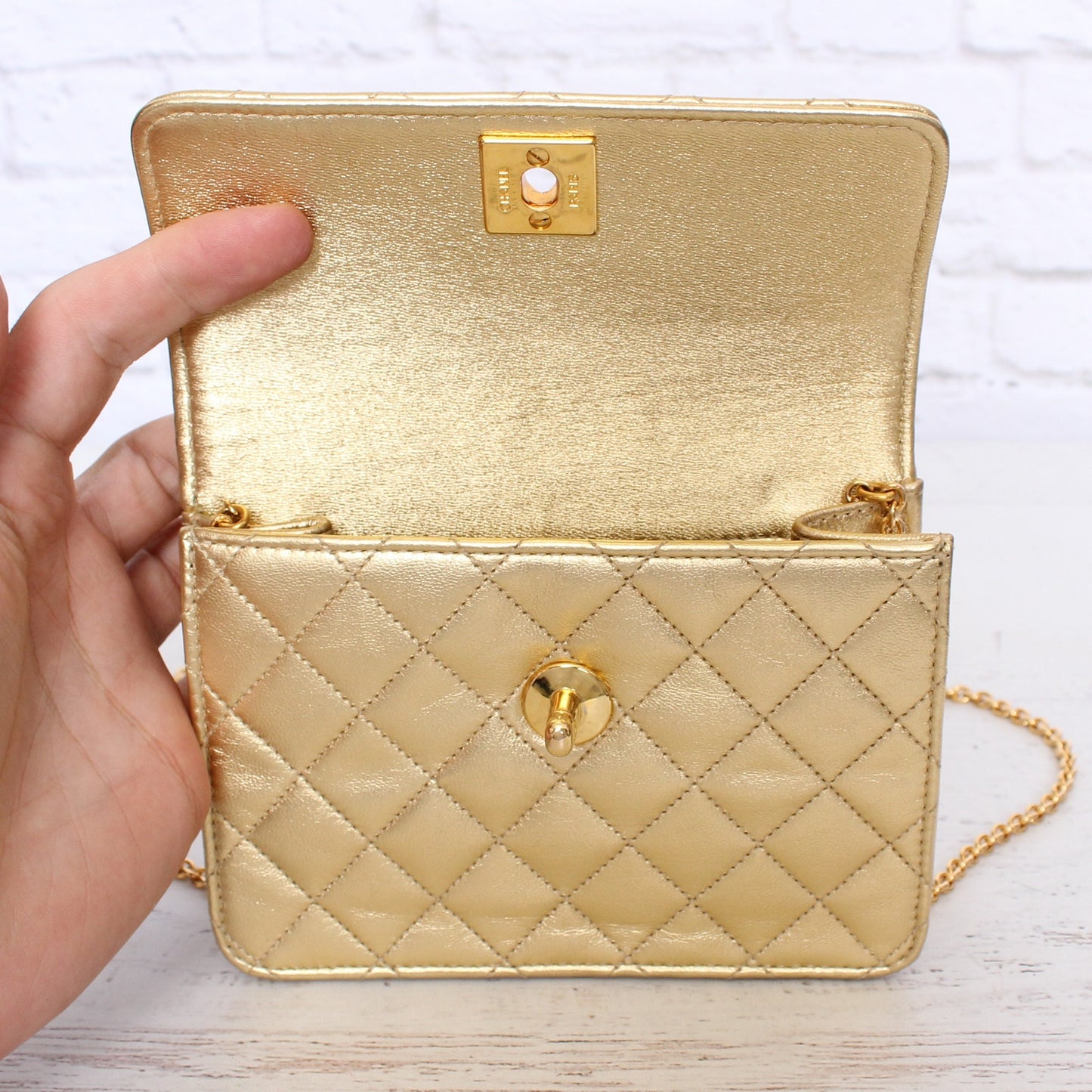 Chanel Half Flap Hold Lambskin Leather Shoulder and Crossbody Purse A4662