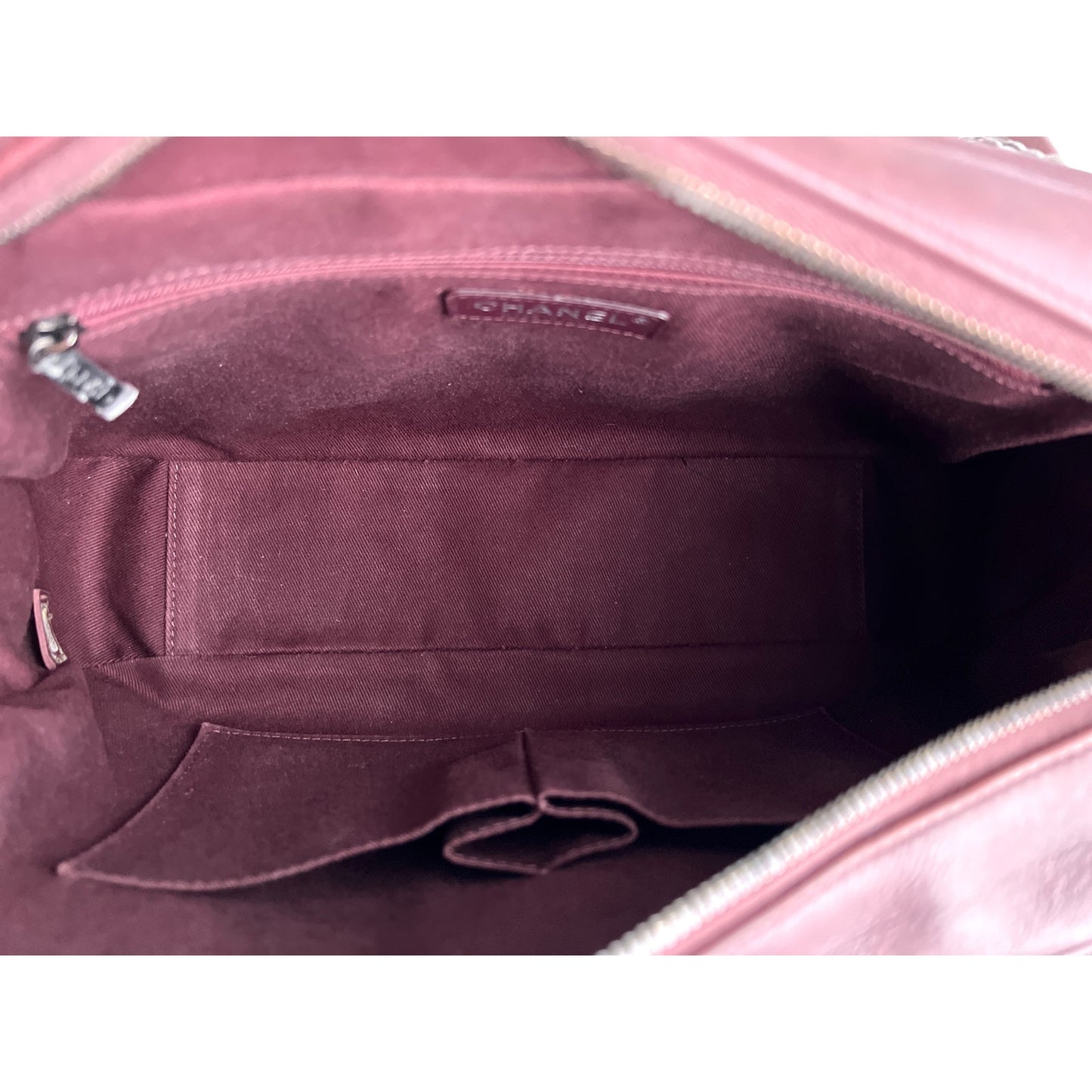Authentic Chanel Flap Cambon 31 Rue Leather Burgundy Maroon Crossbody