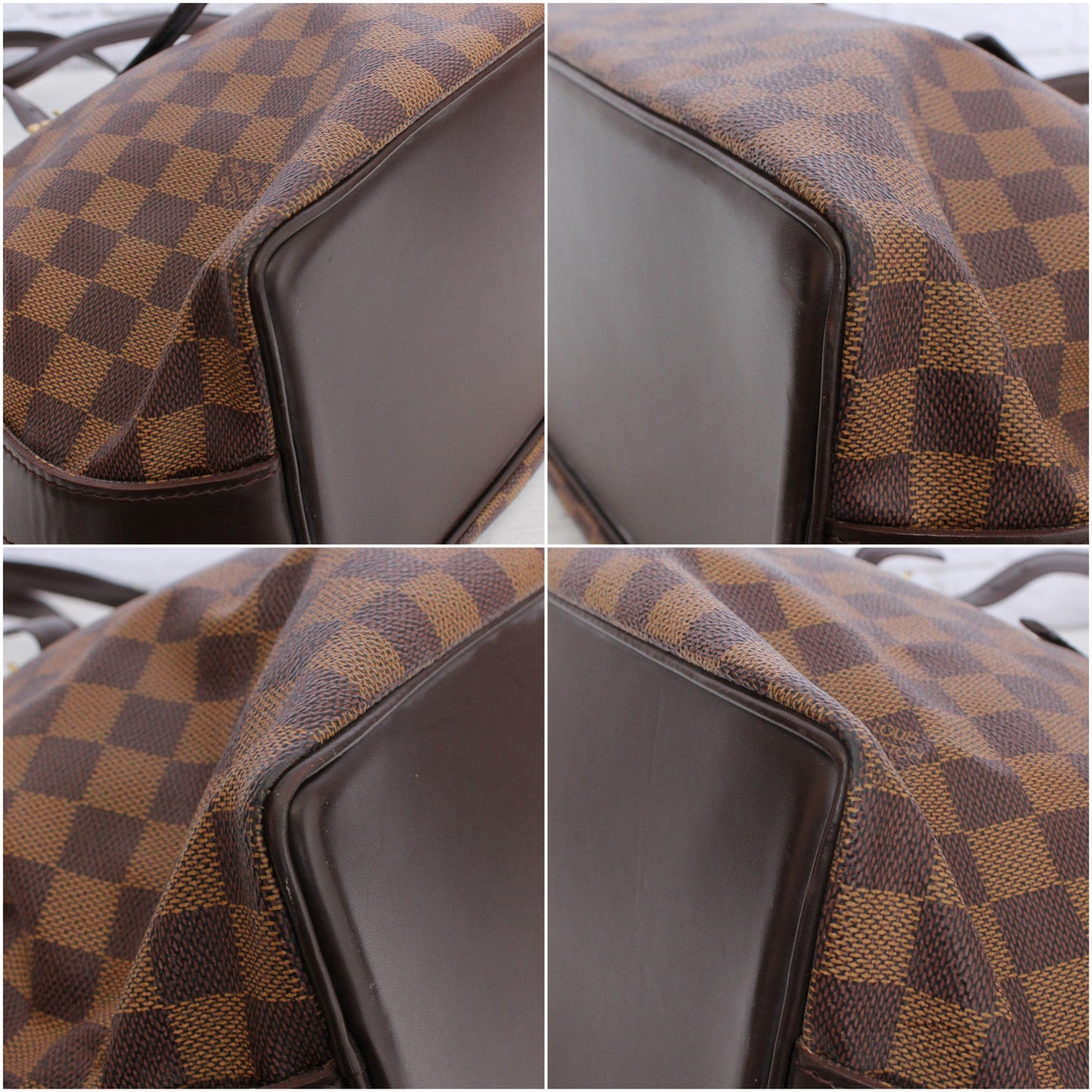 Louis Vuitton Chelsea Damier Ebene Shoulder Tote Purse Brown Large A5056