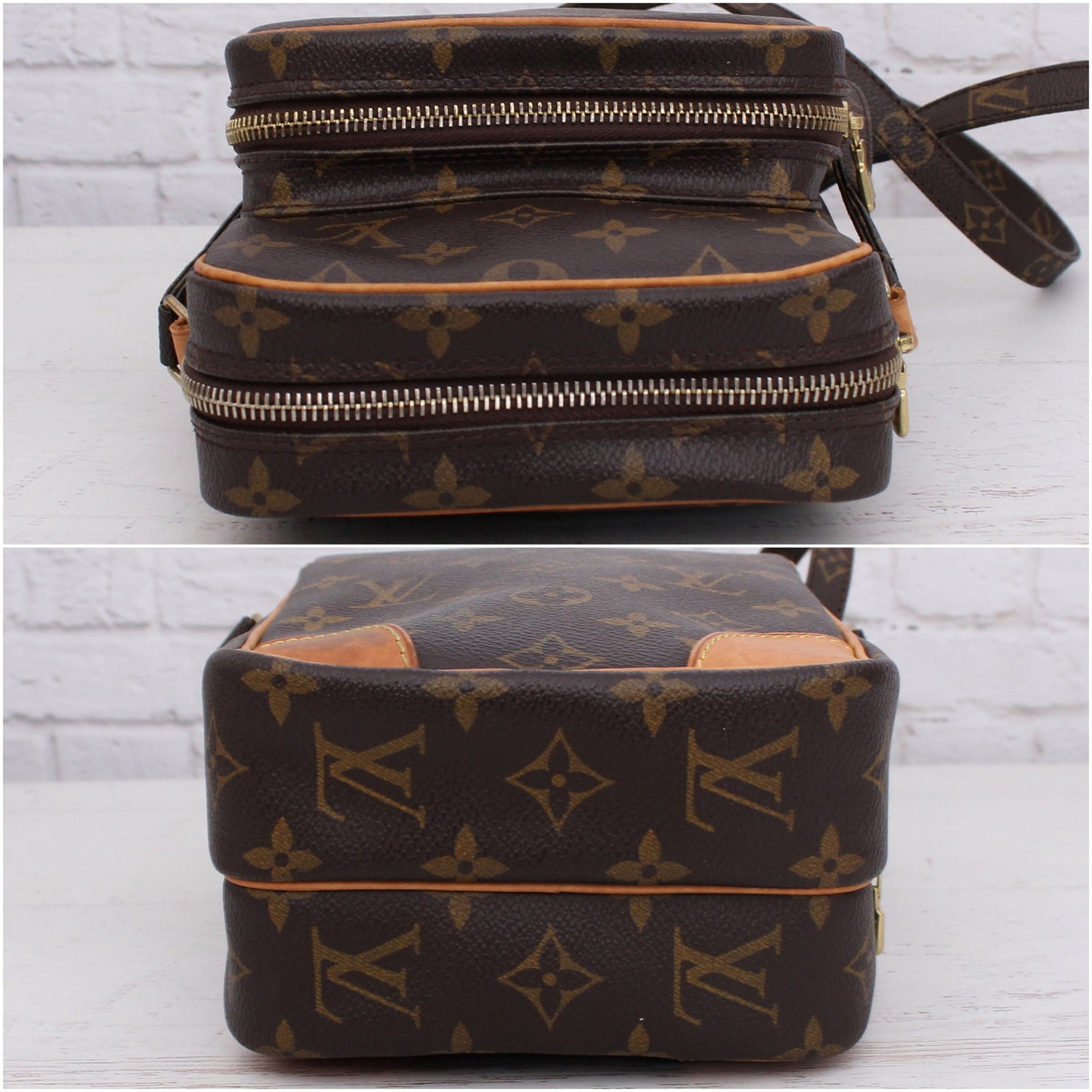 Louis Vuitton Amazon Crossbody Monogram Shoulder Bag Leather Small Purse A4067