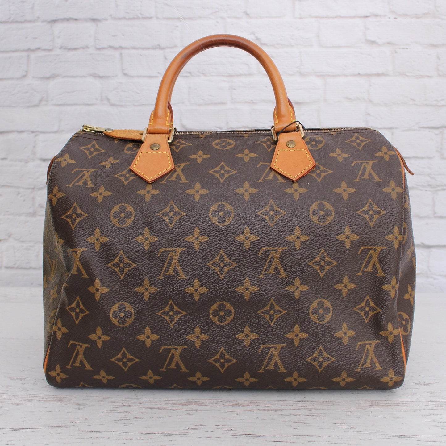 Louis Vuitton Speedy 30 Monogram Satchel Purse Brown Handbag Large Tote A5368