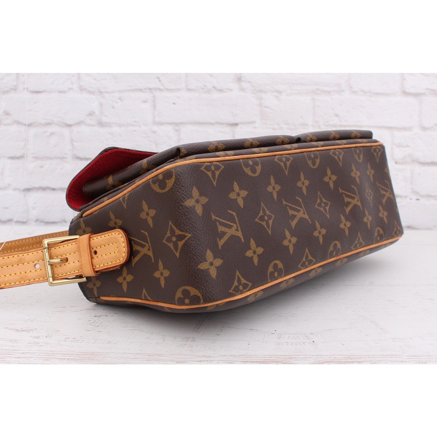 Louis Vuitton Viva Cite MM Monogram Shoulder Bag Tote Brown Handbag Purse A2621