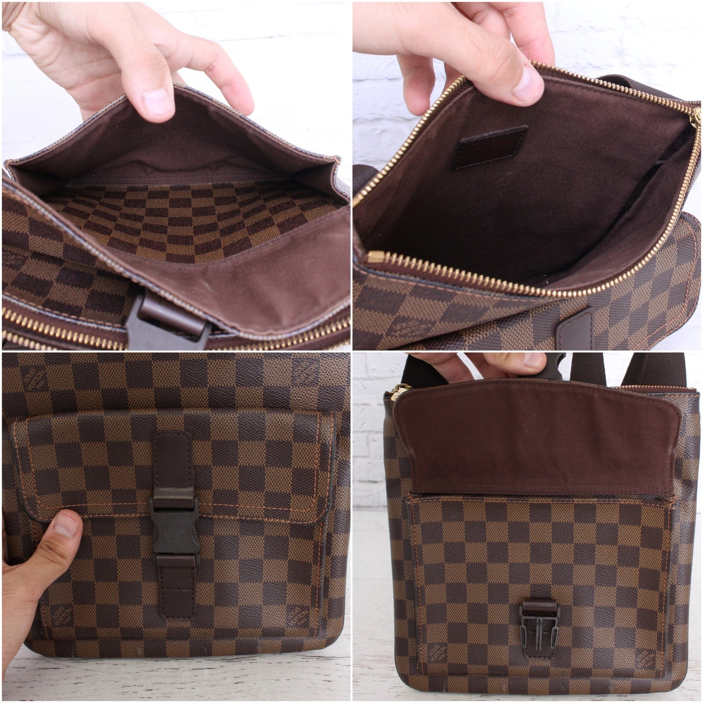 Louis Vuitton Pochette Melville Damier Ebene Crossbody Purse Shoulder