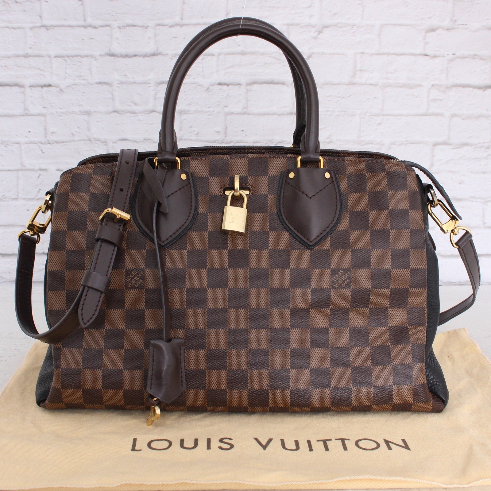 Louis Vuitton Normandy Noir Damier Ebene Satchel Crossbody brandedmoda