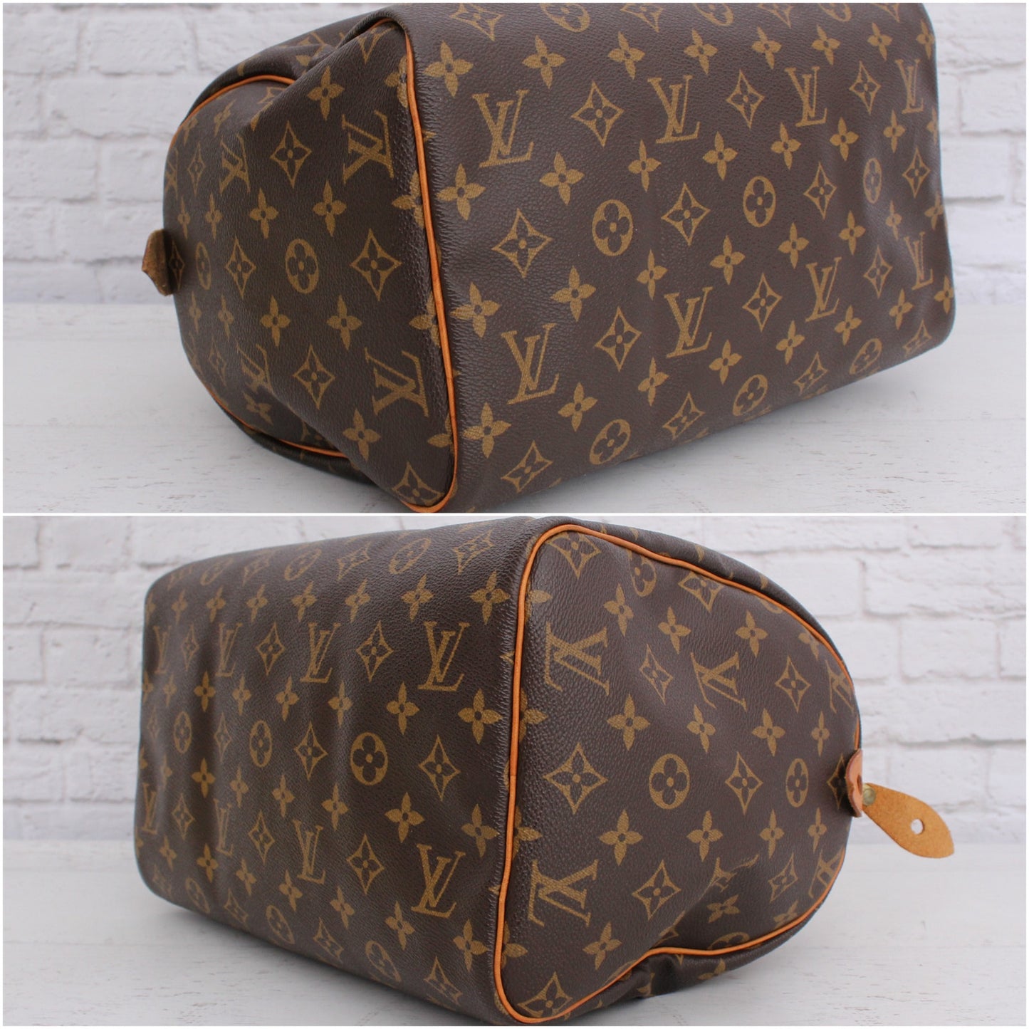 Louis Vuitton Speedy 30 Monogram Satchel Purse Brown Handbag Large Tote A5368