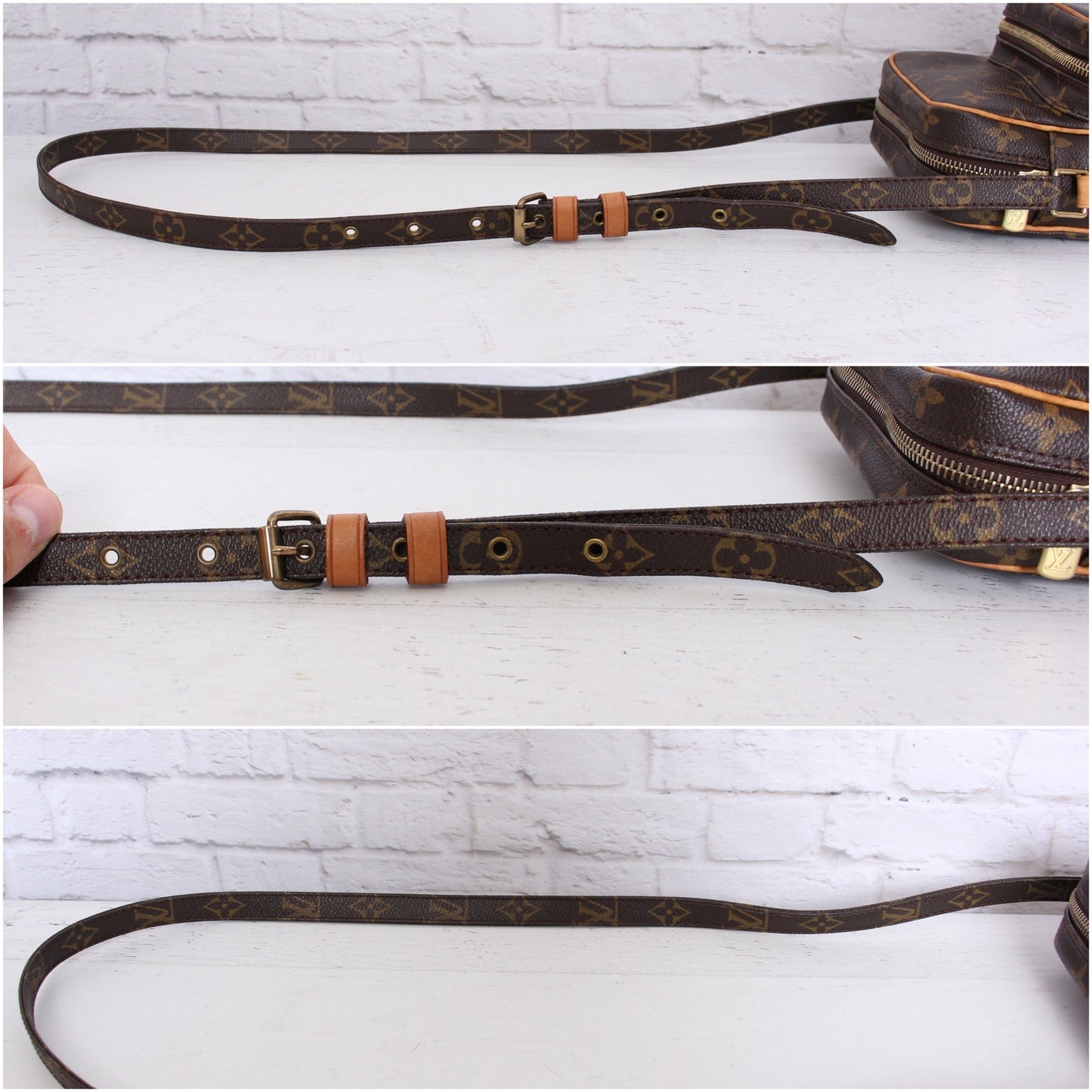 Louis Vuitton Amazon Crossbody Monogram Shoulder Bag Leather Small Purse A4067