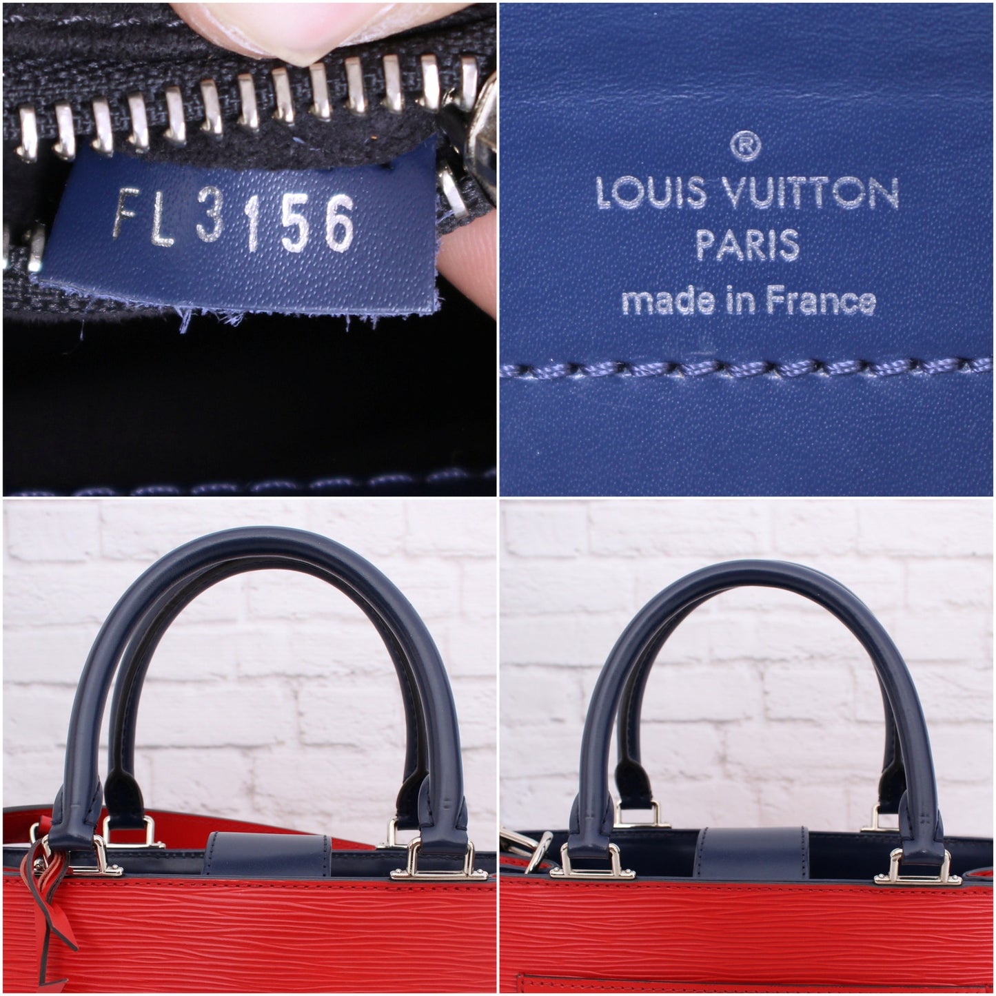 Louis Vuitton Kleber PM Red Epi Satchel Crossbody Handbag Purse Tote A3488