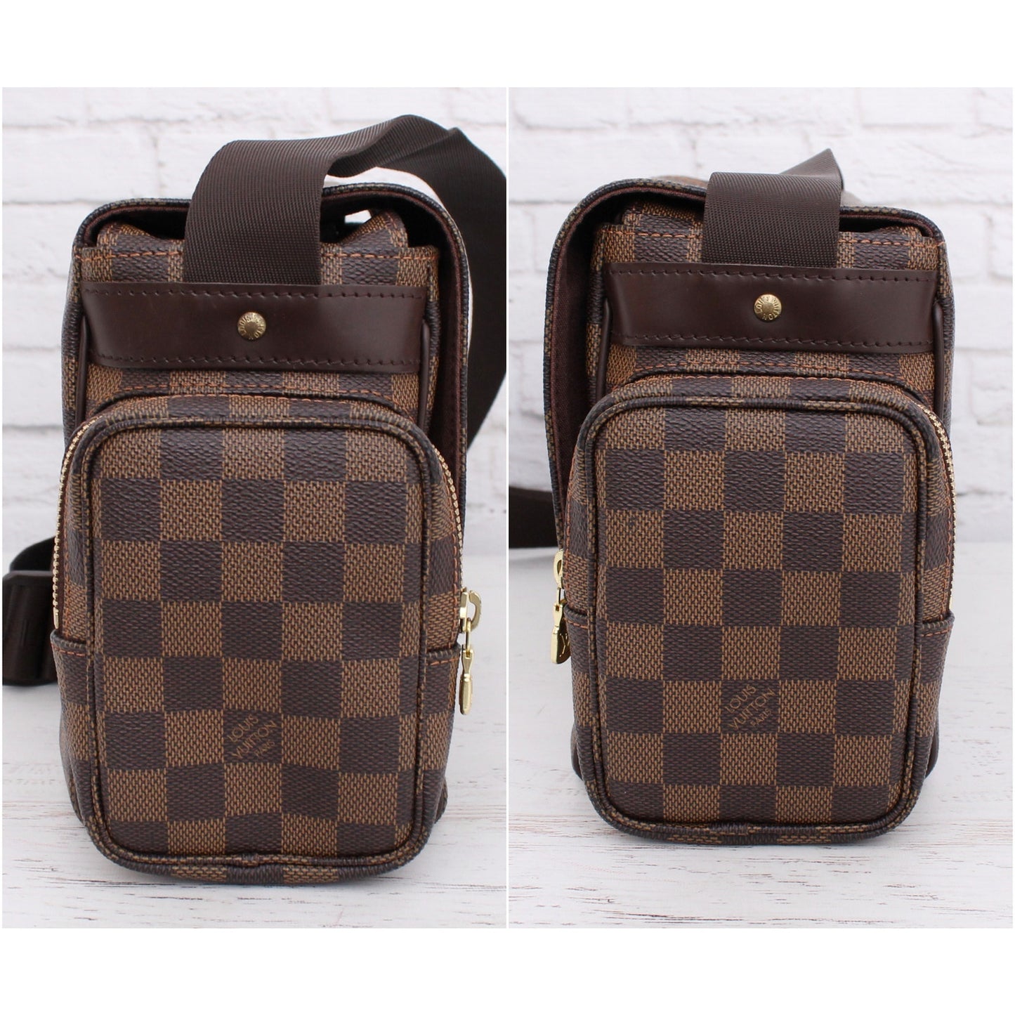 Louis Vuitton Melville Reporter Damier Ebene Crossbody Shoulder Messenger A2910