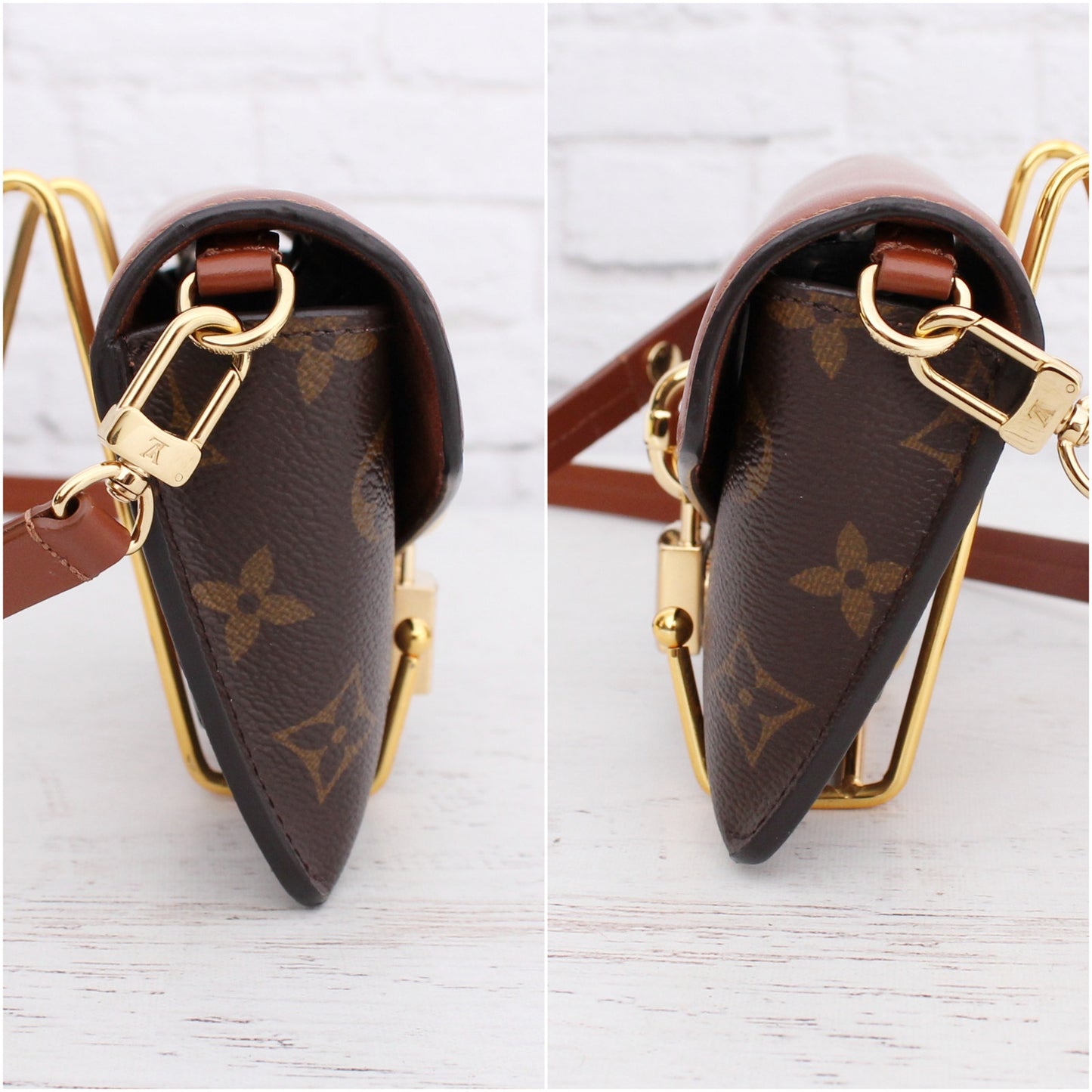 Louis Vuitton Padlock on Strap Monogram Crossbody Purse Handbag Clutch A5383