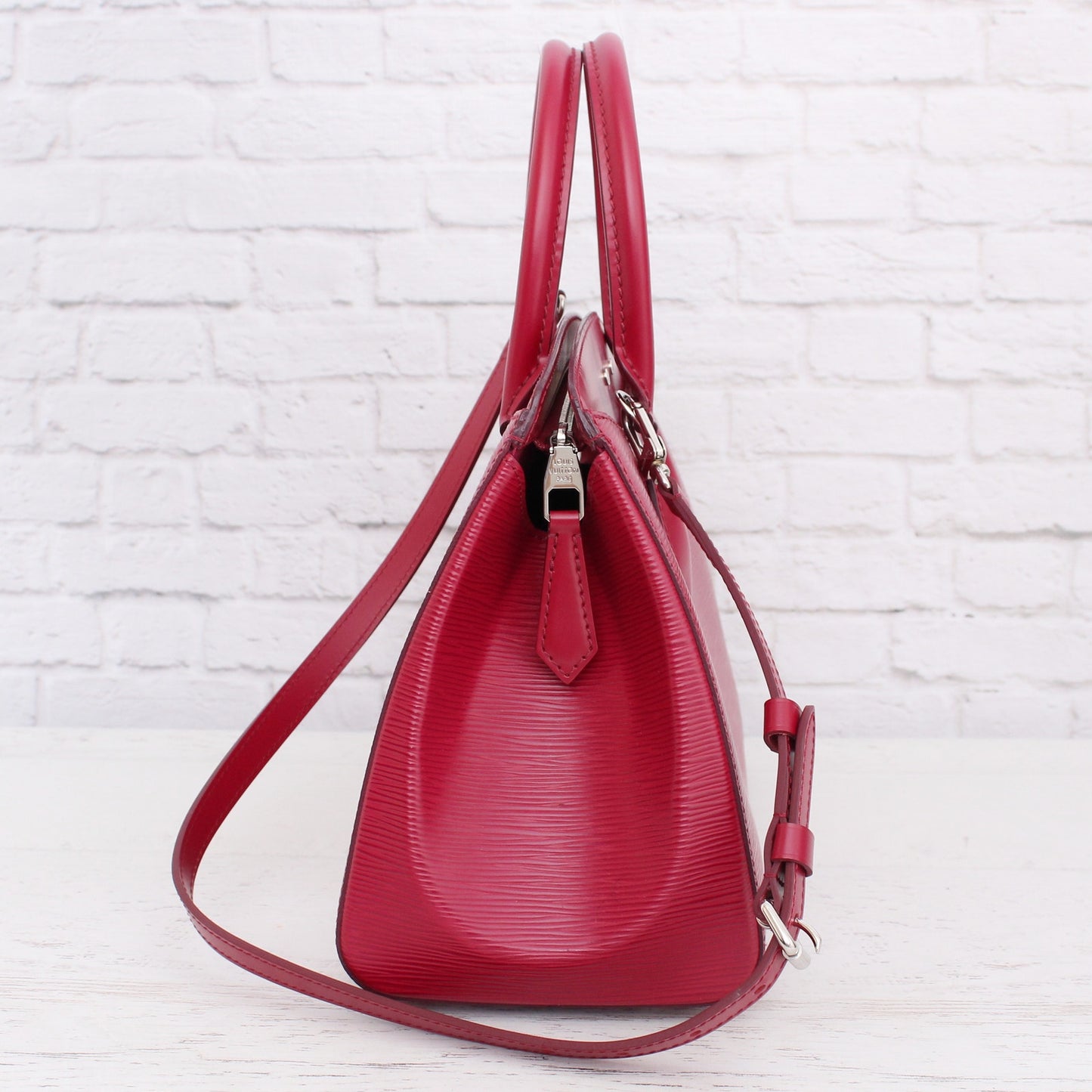 Louis Vuitton Soufflot MM Purple Epi Shoulder and Satchel Purse Leather A3628