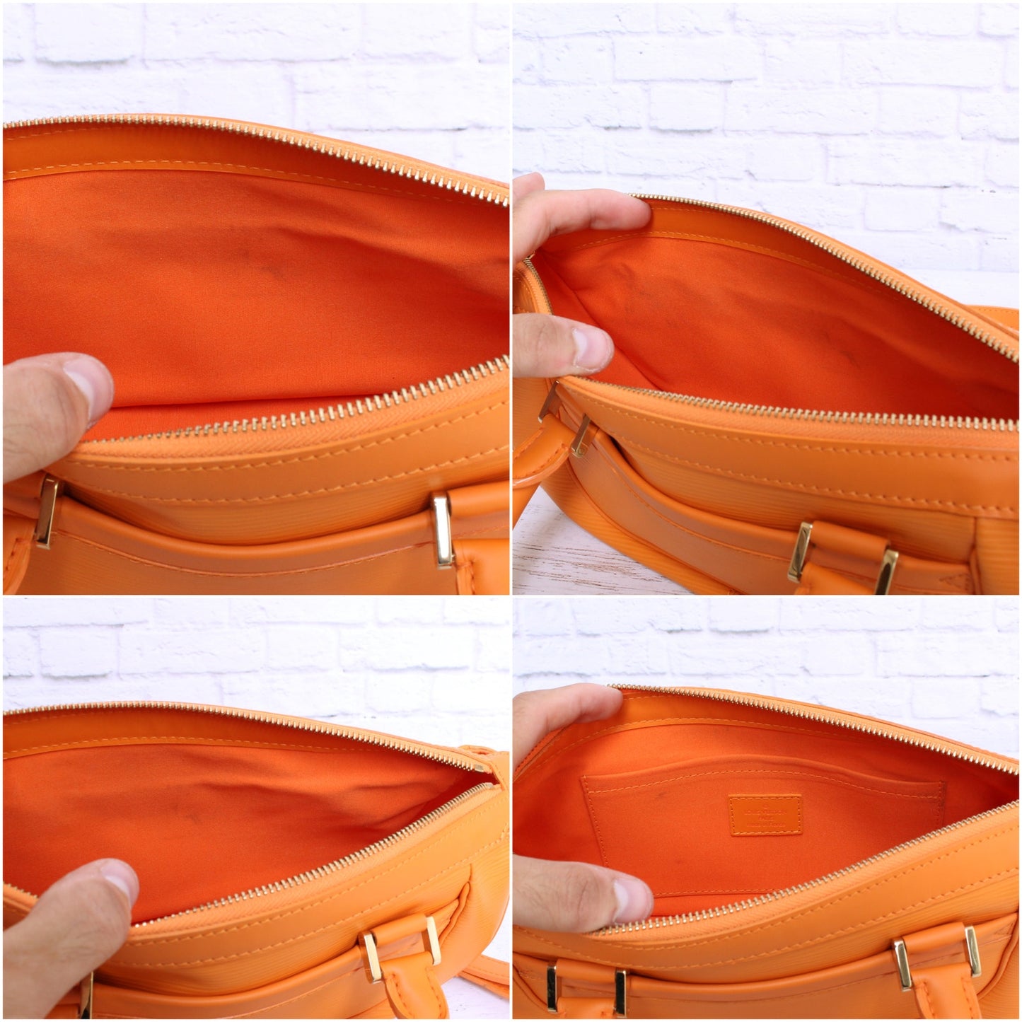 Louis Vuitton Dhanura PM Orange Epi Crossbody Leather Satchel Handbag A3593