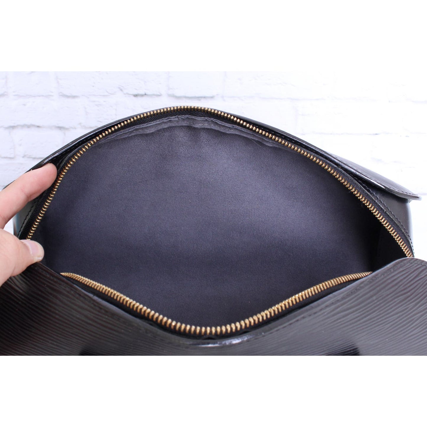 Louis Vuitton Papillon Soufflot with Pouch Black Epi Handbag