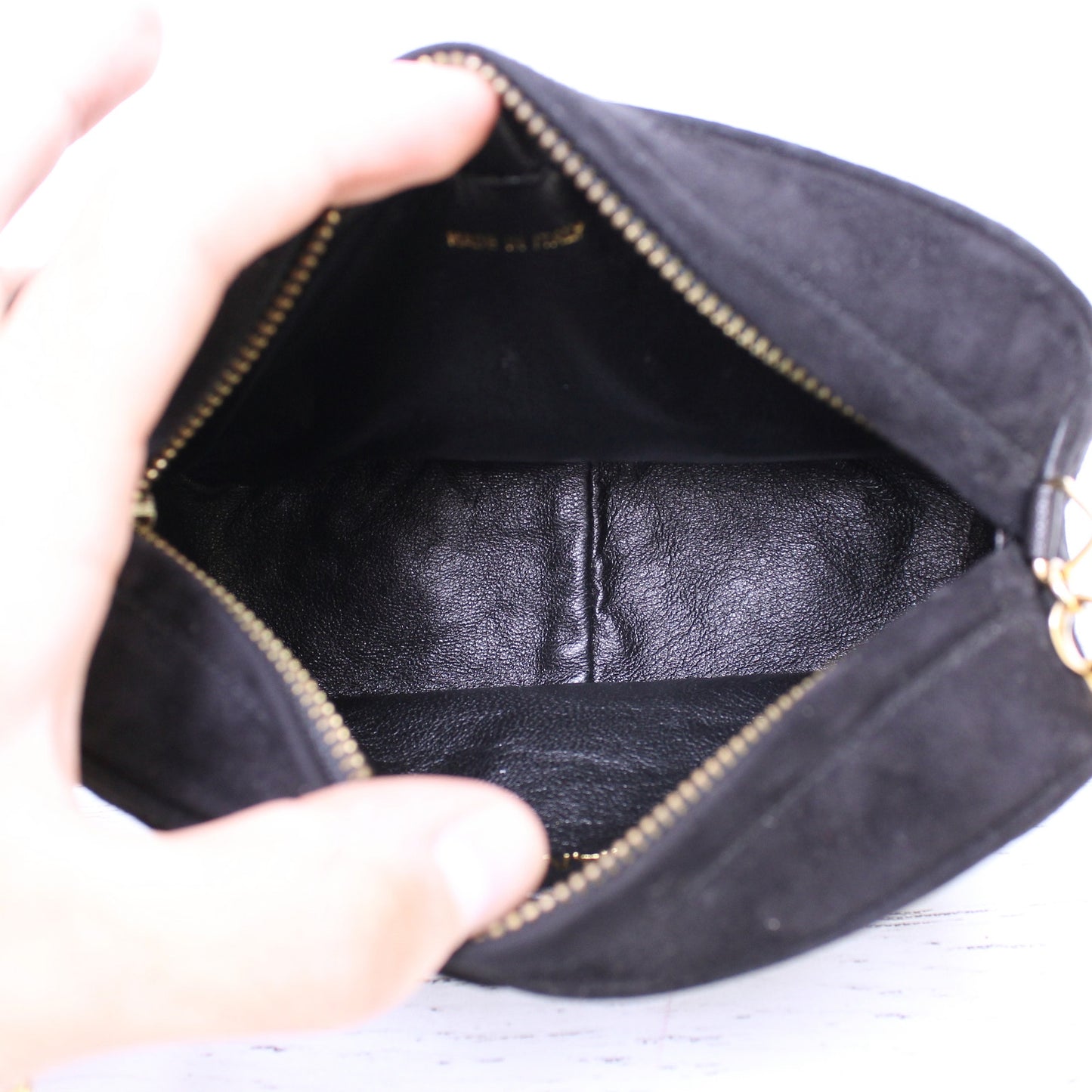 Chanel CC Camera Bag Black Suede Leather Crossbody and Shoulder Purse A3123