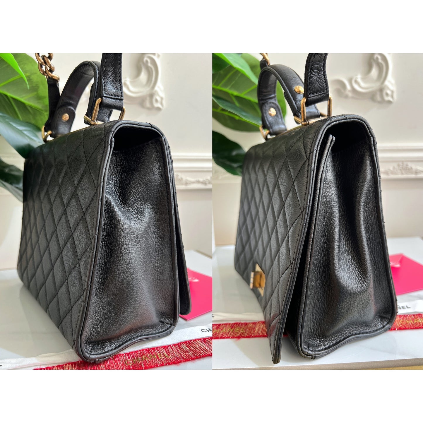 Chanel Rita Quilted Lambskin Black Leather Crossbody & Satchel Handbag